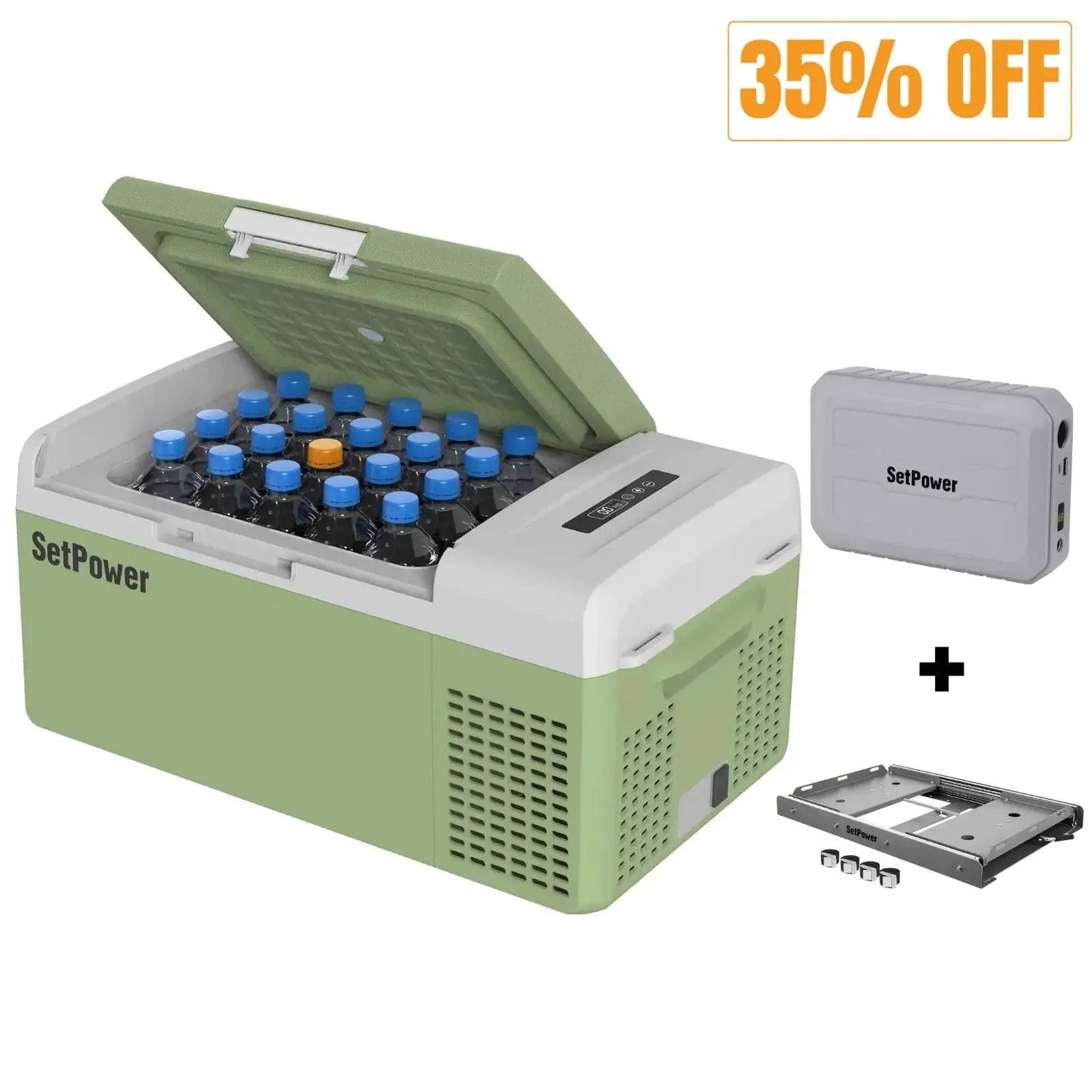 FCセット＋？ FC15 12V Fridge Car Refrigerator with Slide Battery 16Qt