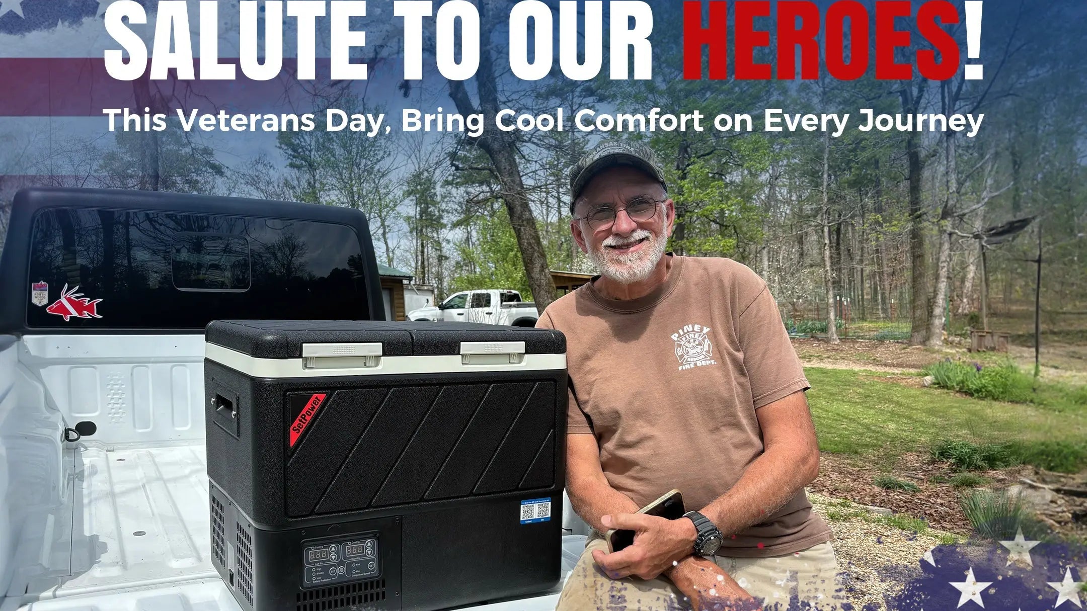 Salute to Our Heroes! This Veterans Day, Bring Cool Comfort on Every Journey Setpower 12Volt Refrigerator