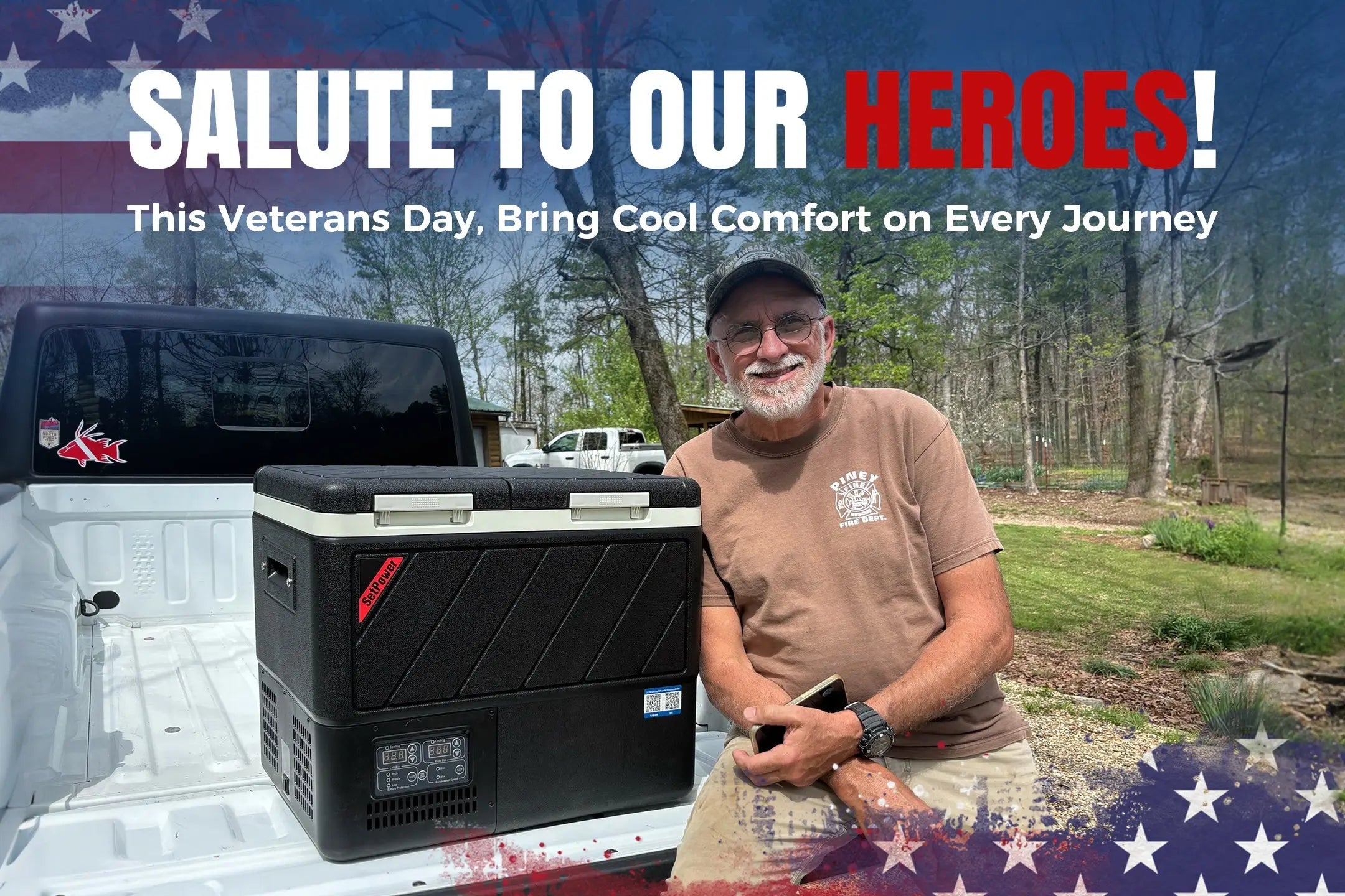 Salute to Our Heroes! This Veterans Day, Bring Cool Comfort on Every Journey Setpower 12Volt Refrigerator
