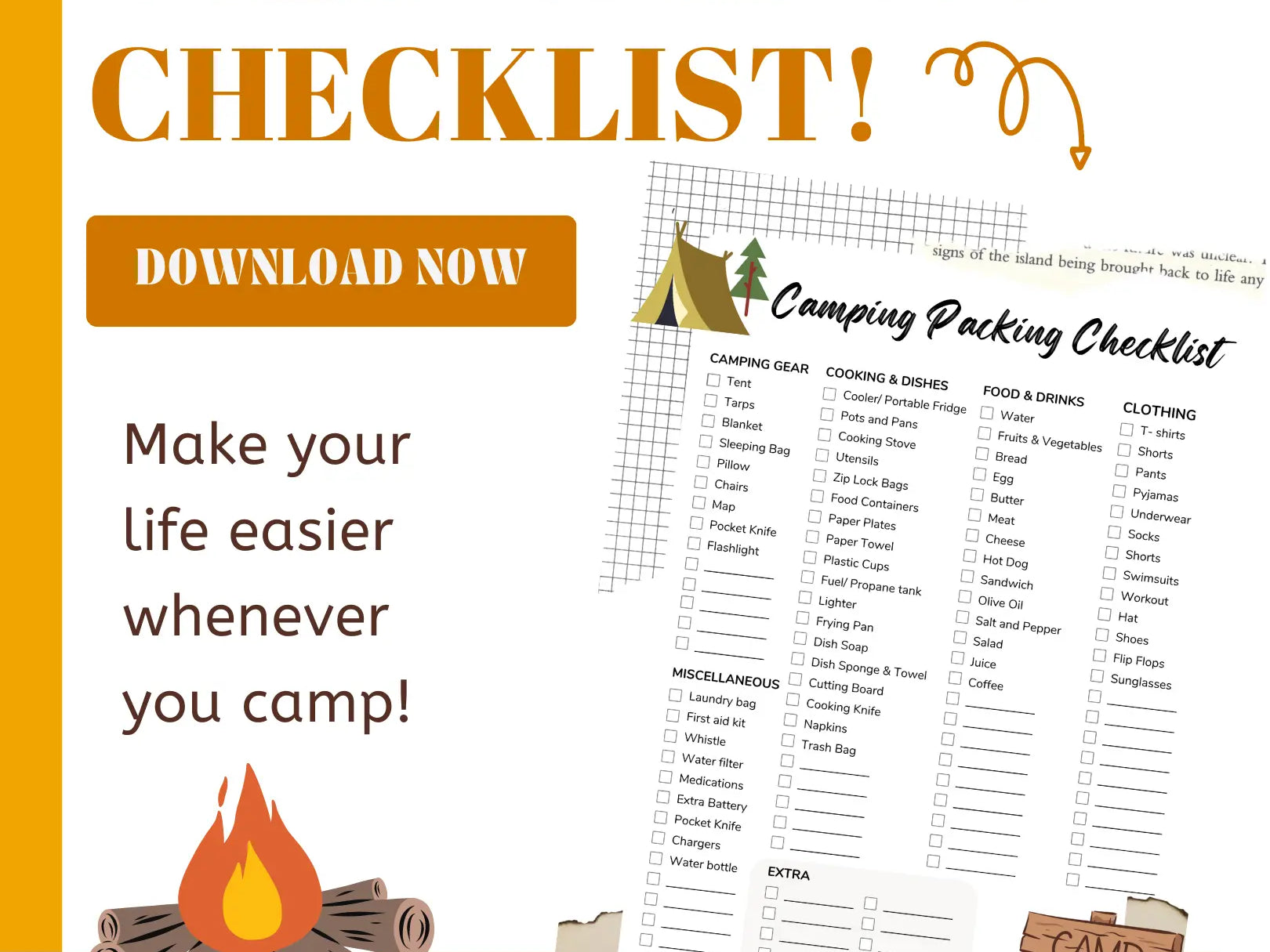Free Printable Camping Packing Checklist