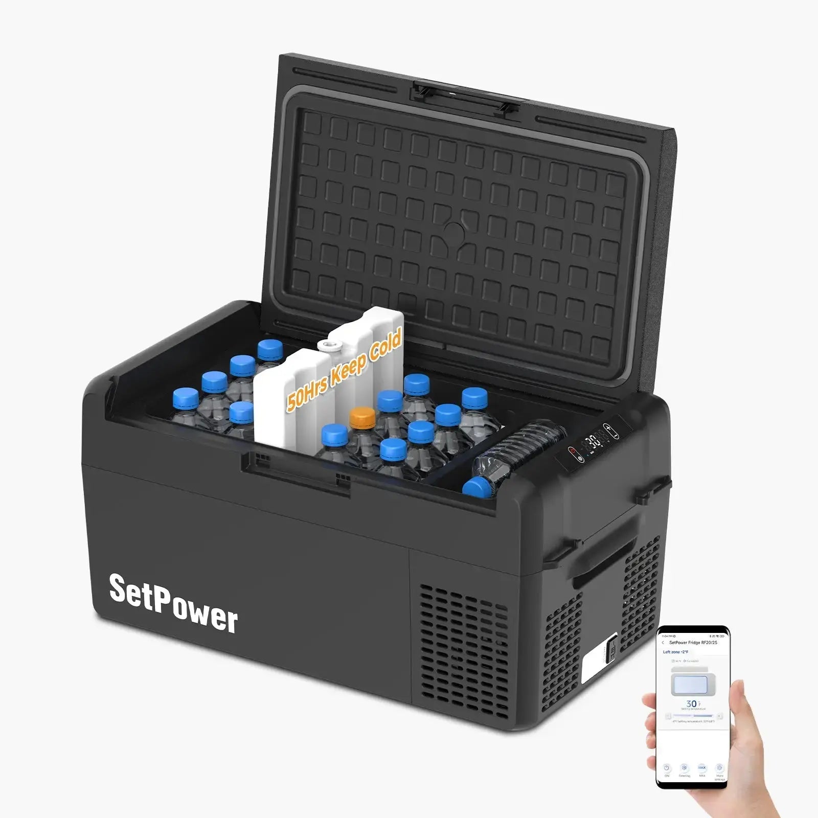 cigarette lighter cooler box Setpower RF20 Car Cooler 21Qt Electric Fridge Freezer for Tesla Road Trips(Ship Out June 19), RF20+Cover