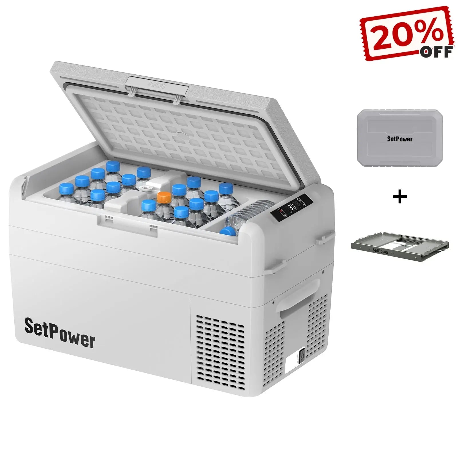 Setpower RF20 RF25 Electric Cooler 12 Volt Freezer with Slide Battery Setpower