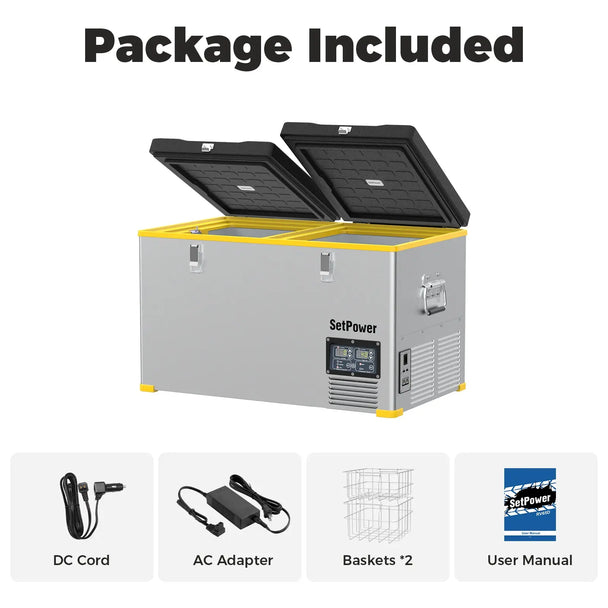 SetPower RV65D 12 Volt Electric Refrigerator 68.6Qt Ice Cooler For Truck RV Setpower