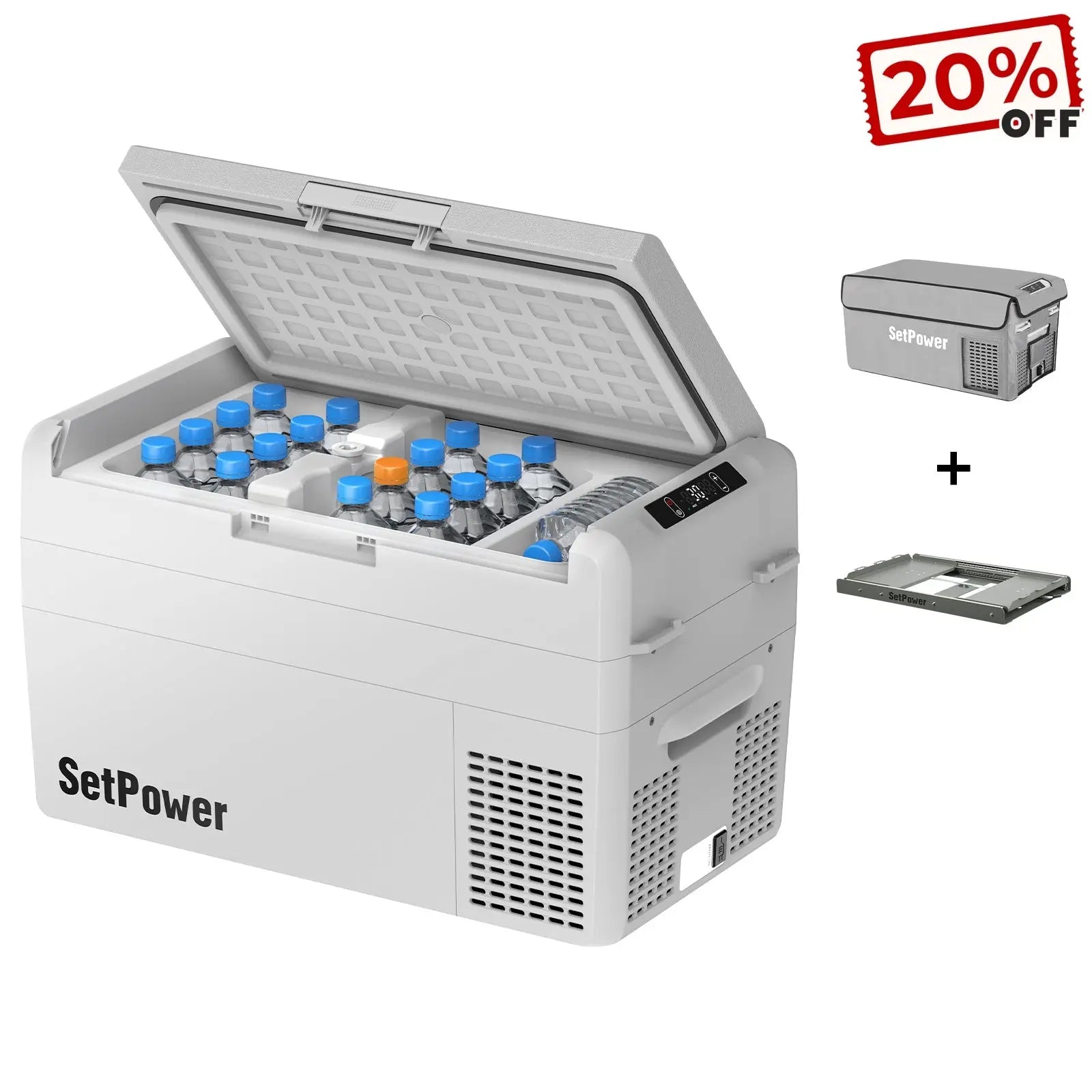 Setpower RF20 RF25 Electric Cooler 12V Fridge Freezer with Slide Cover Setpower