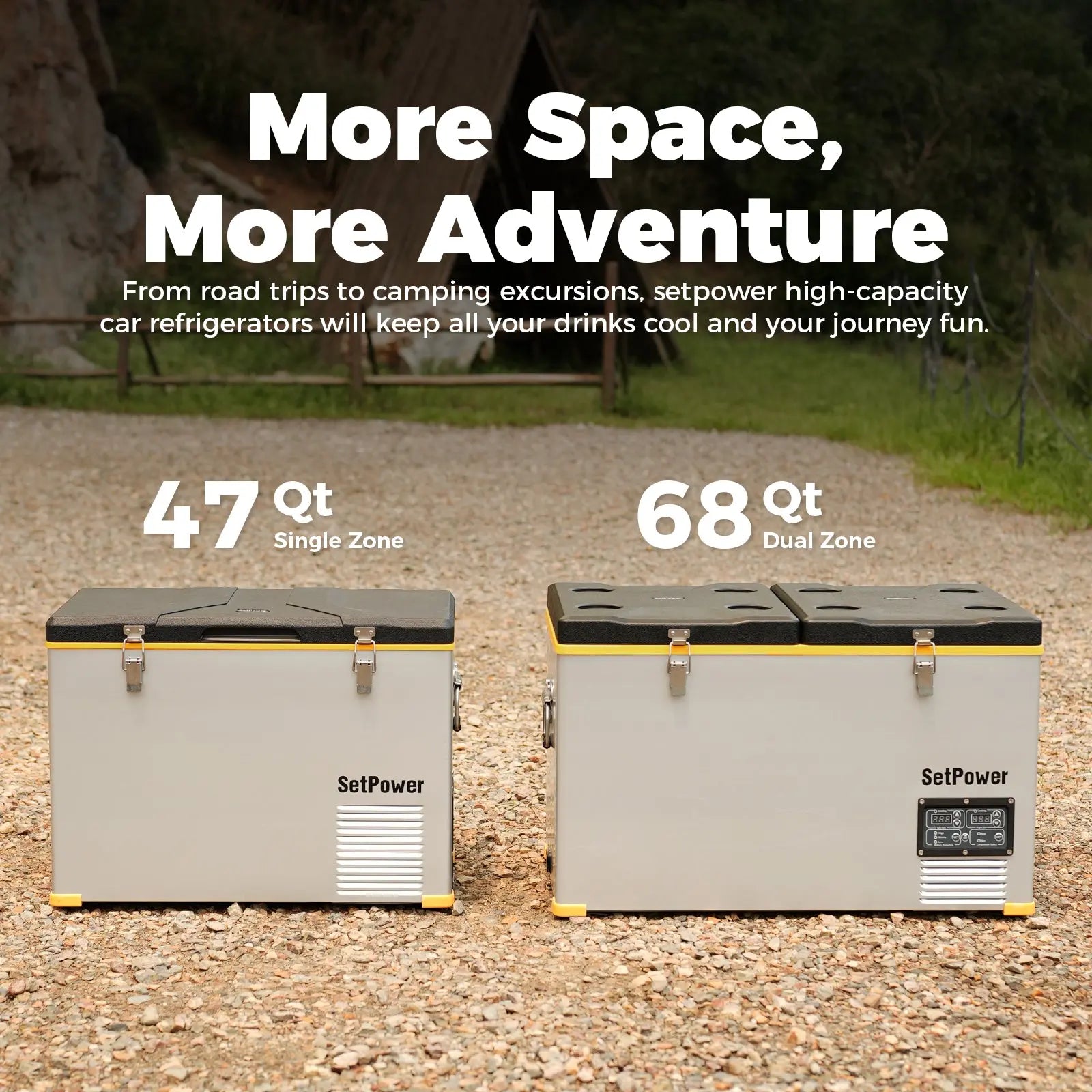 SetPower RV65D 12 Volt Electric Refrigerator 68.6Qt Ice Cooler For Truck RV Setpower