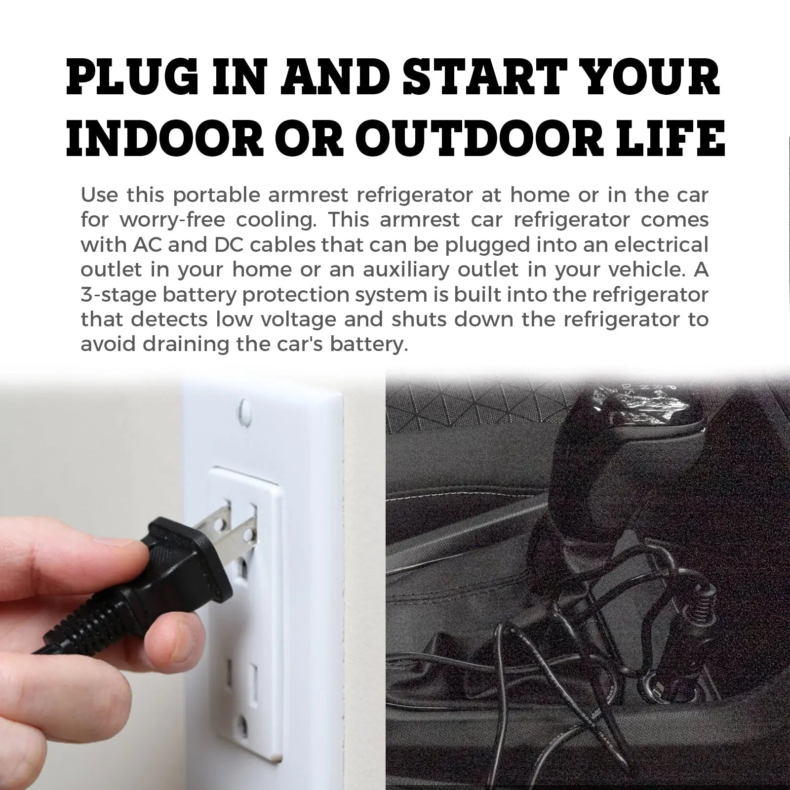 Setpower AB15 AB16 Armrest 12V Car Fridge Automotive Refrigerator 16Qt Setpower