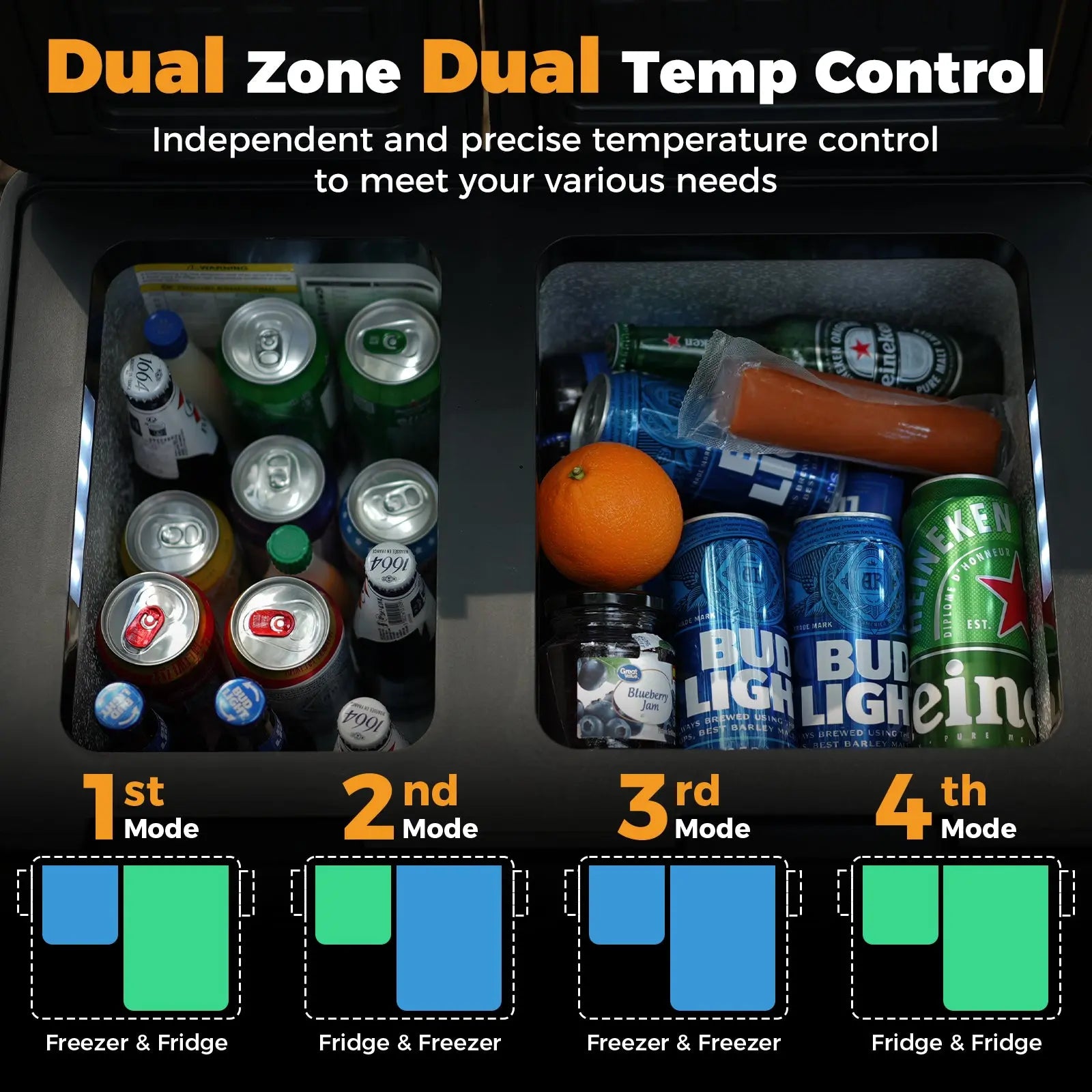 Setpower PT45 Portable Refrigerator with High-quality Compressor, 45Liters Compact Refrigerator, DC 12/24V, AC 110-240V, 0℉ to 50℉, Home & Car Use