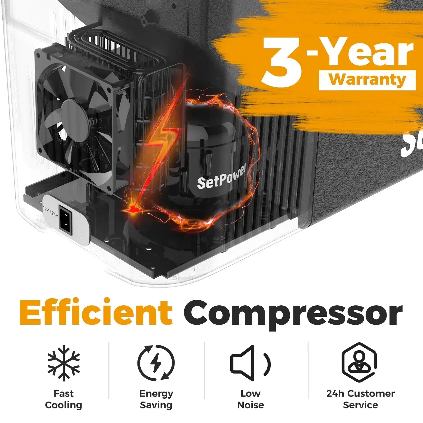 Setpower AB16 Armrest 12 volt Car Fridge Automotive Refrigerator 16Qt Setpower