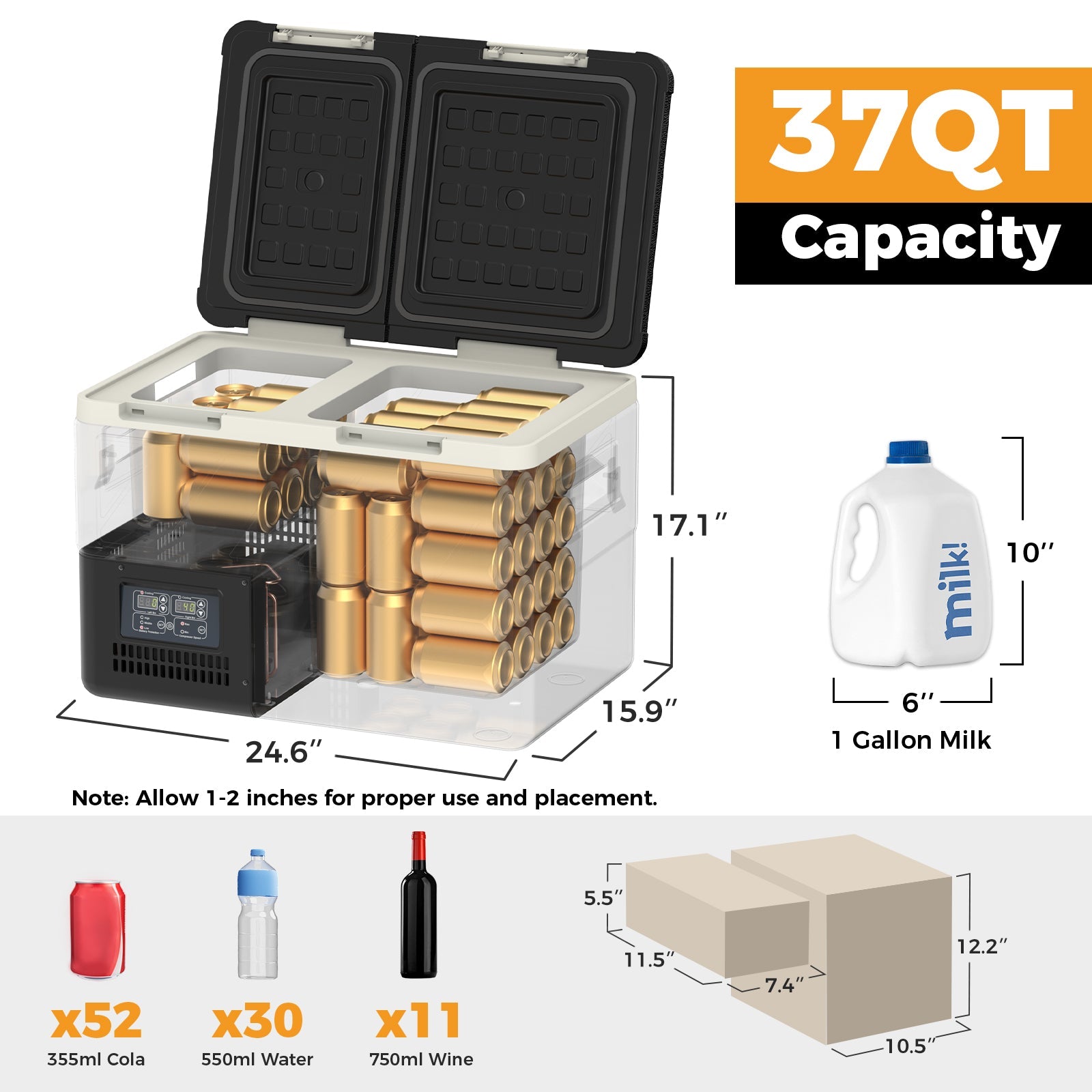 Setpower DT35 45 55 Car Refrigerator 12 Volt Freezer With Slide Battery Setpower