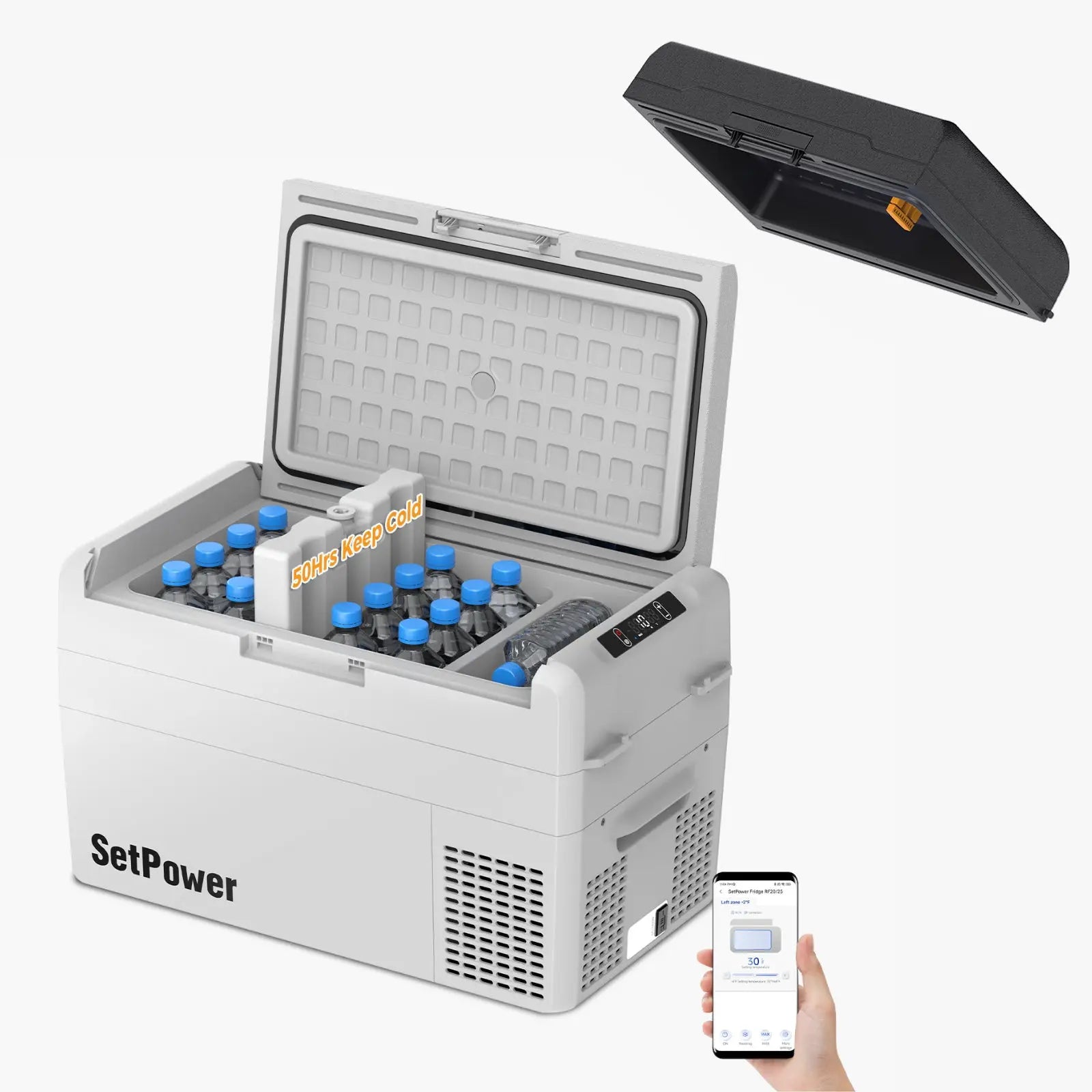 SetPower RF25 12V Car Cooler 27Qt Electric Fridge for Tesla Road Trips Setpower