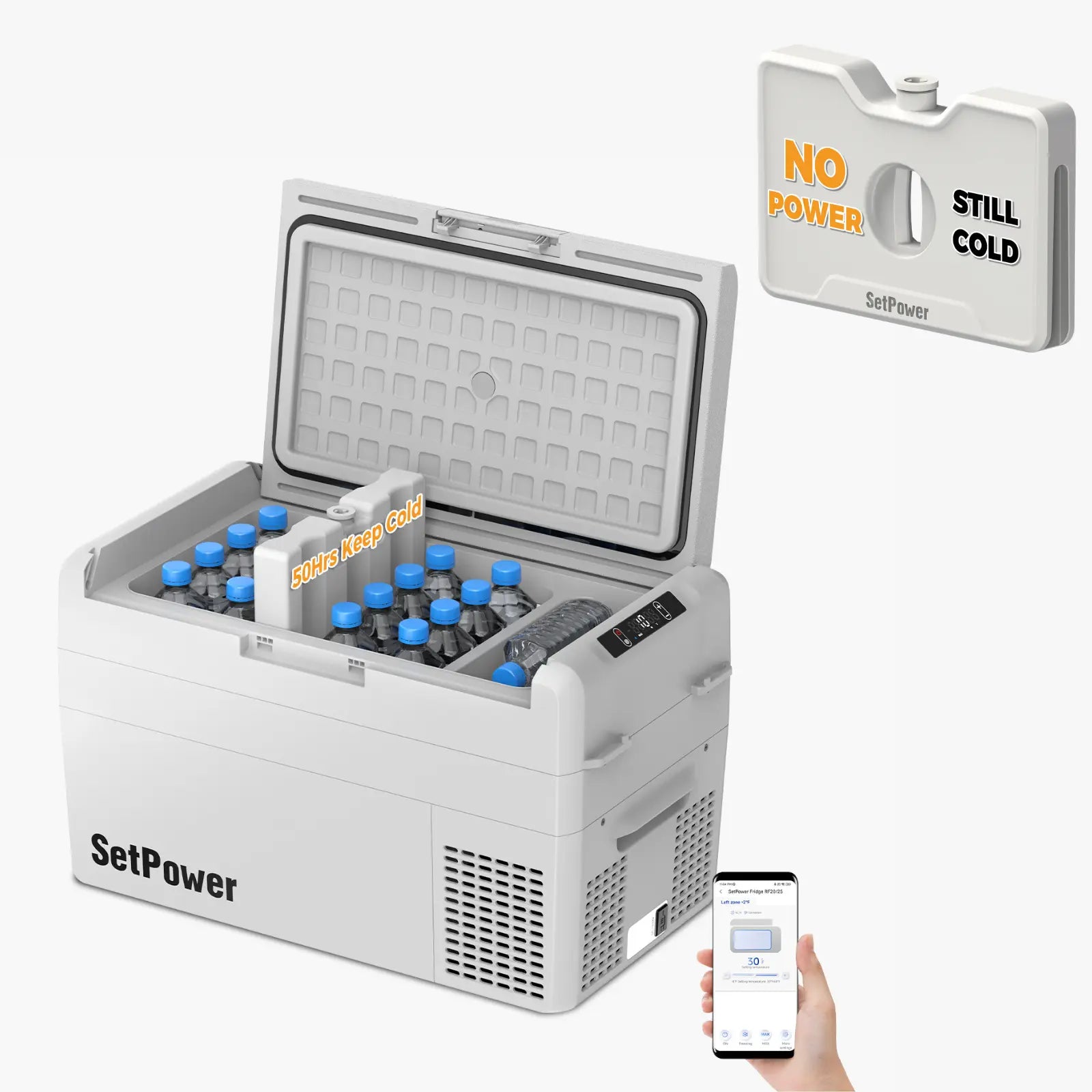 SetPower RF25 12V Car Cooler 27Qt Electric Fridge for Tesla Road Trips Setpower