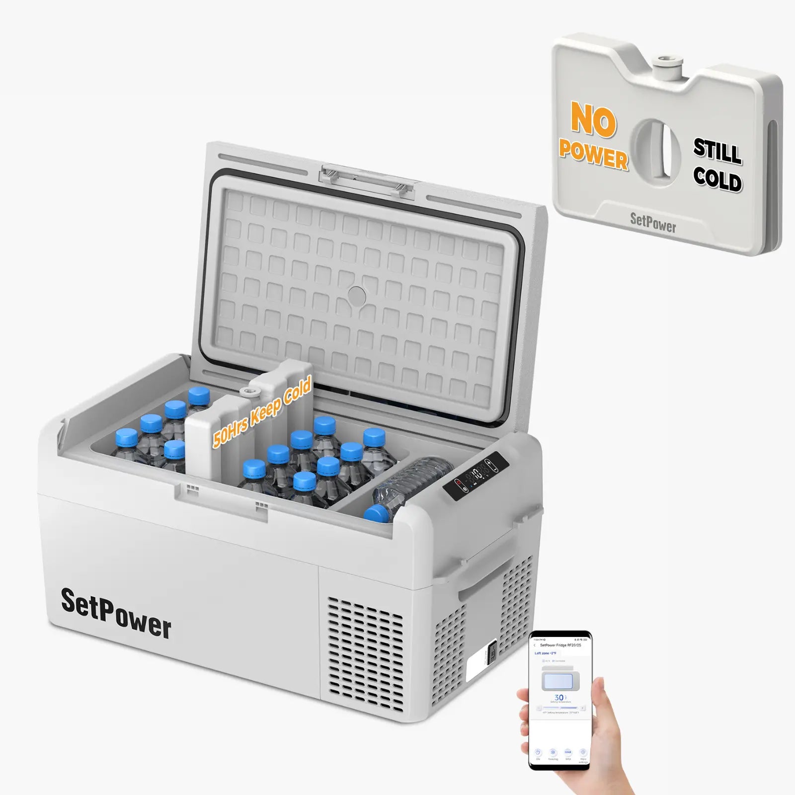 Setpower RF20 Car Cooler 21Qt Electric Fridge Freezer for Tesla Road Trips Setpower