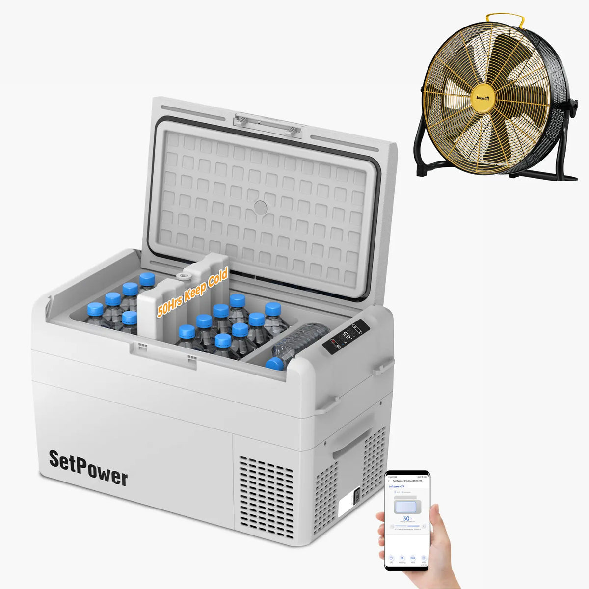 SetPower RF25 12V Car Cooler 27Qt Electric Fridge for Tesla Road Trips Setpower