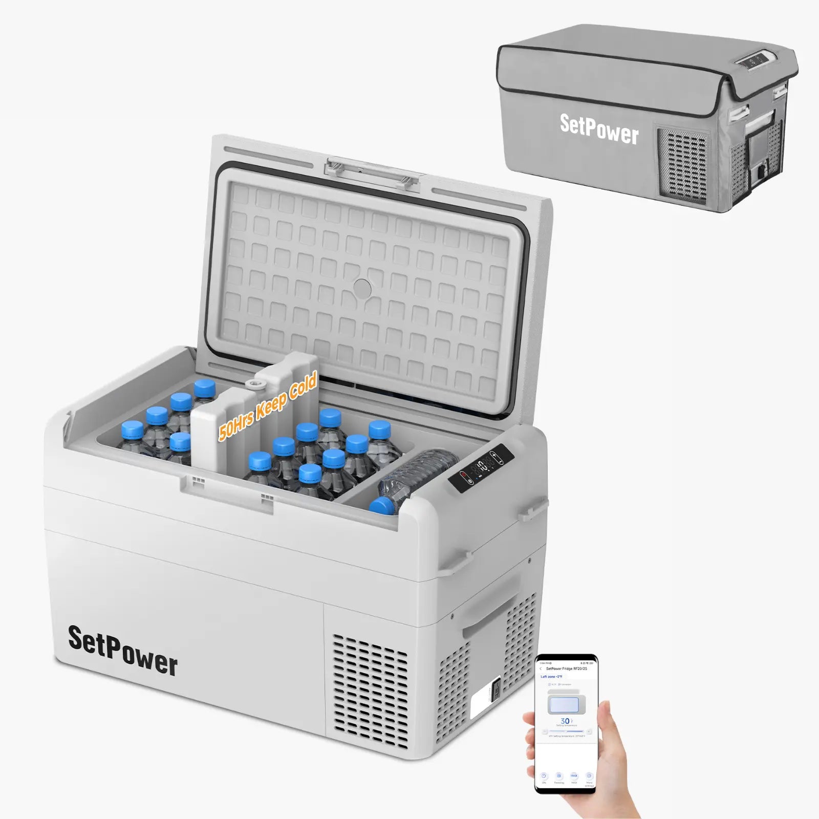 SetPower RF25 12V Car Cooler 27Qt Electric Fridge for Tesla Road Trips Setpower