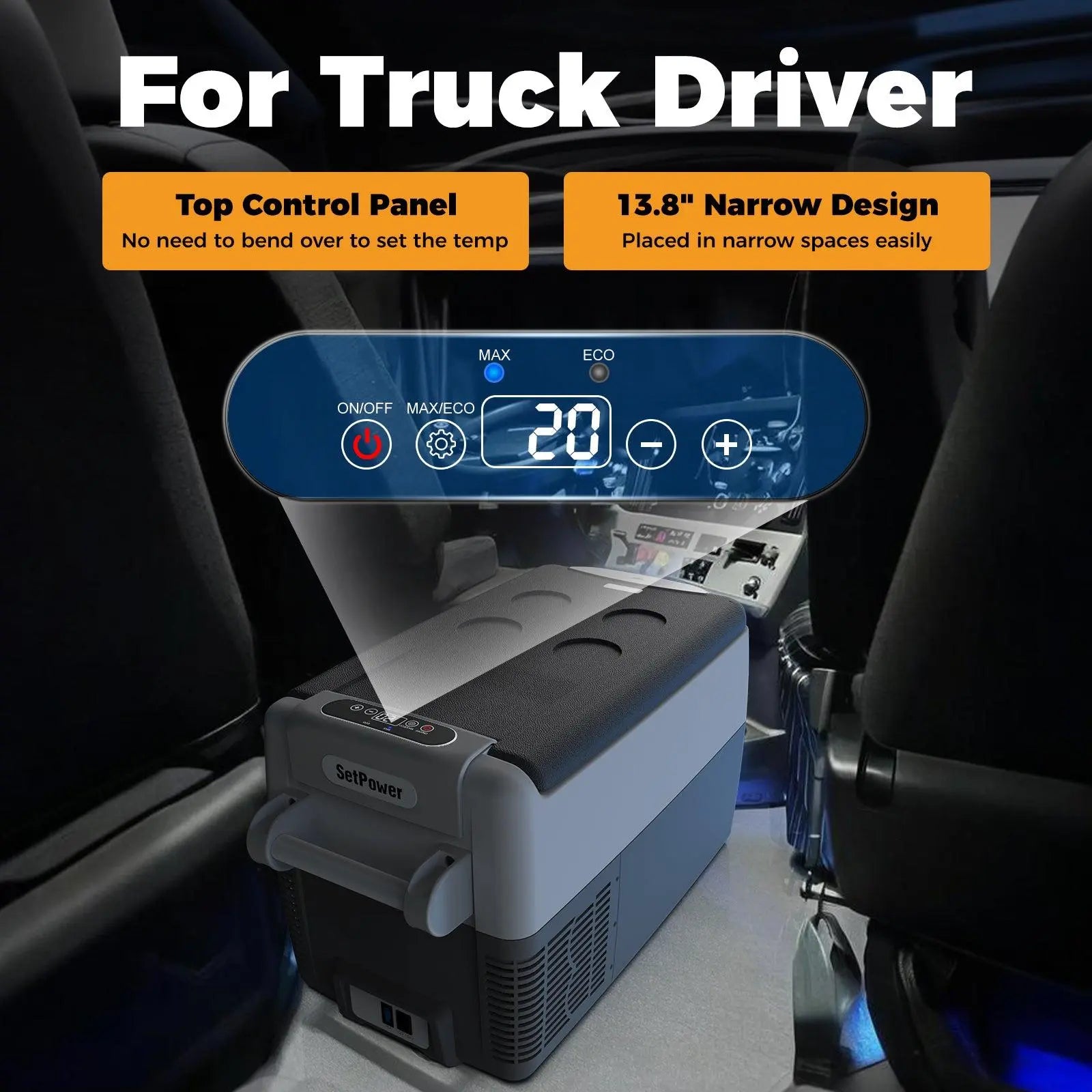 Setpower AJ30 12 Volt refrigerator Car Fridge Freezer for Car Heavy-Duty Truck | 32Qt