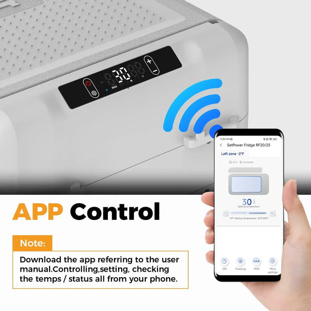 Setpower RF25 Car Refrigerator Electric Cooler for Solo Trip 27Qt Grey Setpower