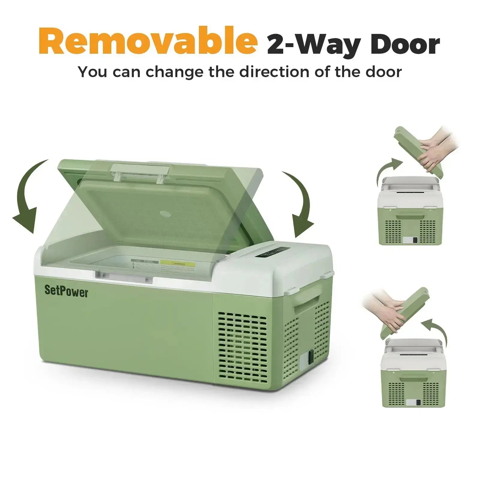 Small 12V Fridge Freezer Plug in Car Cooler Battery Powered Cooler | Setpower Fridge 15.8 Quart FC15 | Removable Lid