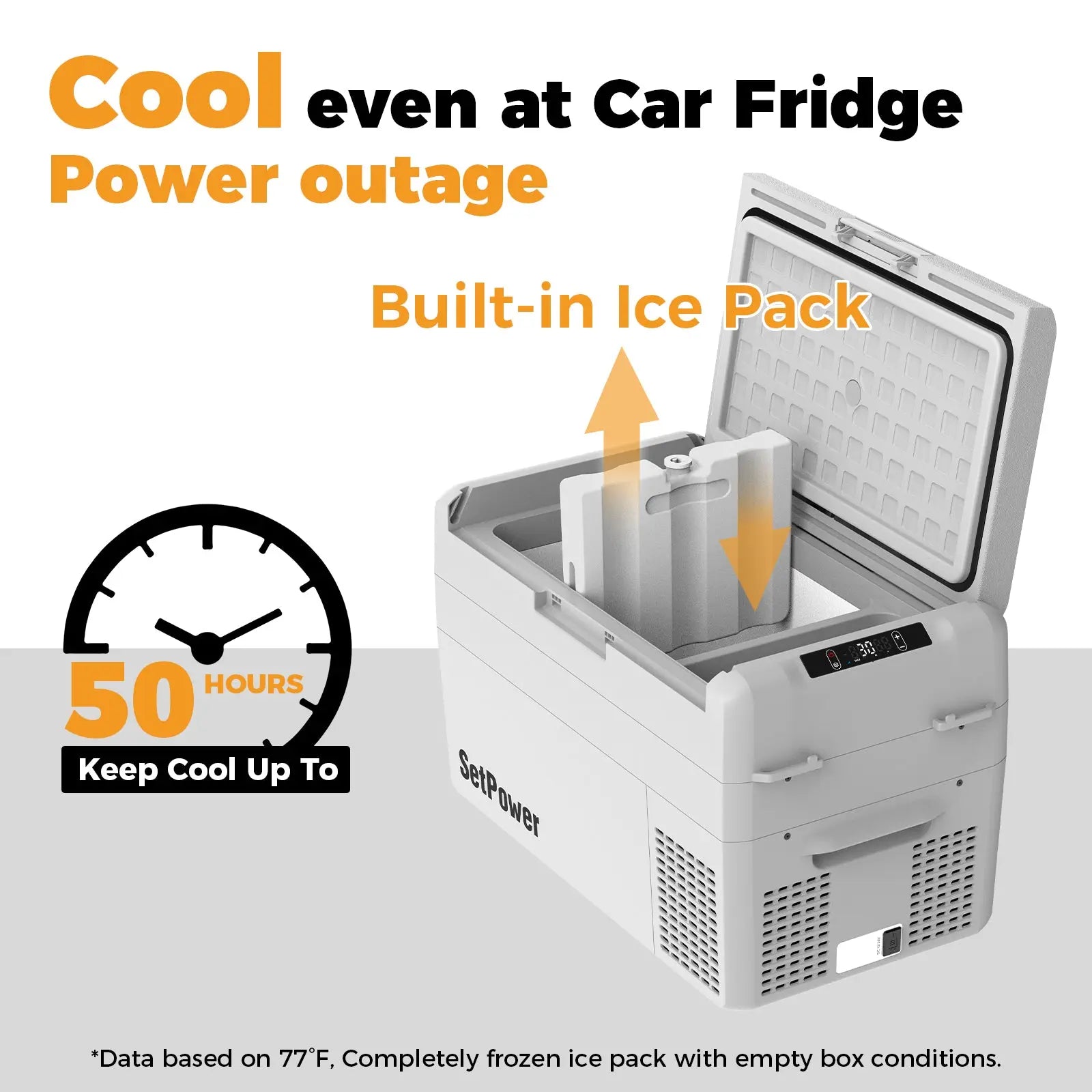 Setpower RF25 Car Refrigerator Electric Cooler for Solo Trip 27Qt Grey Setpower