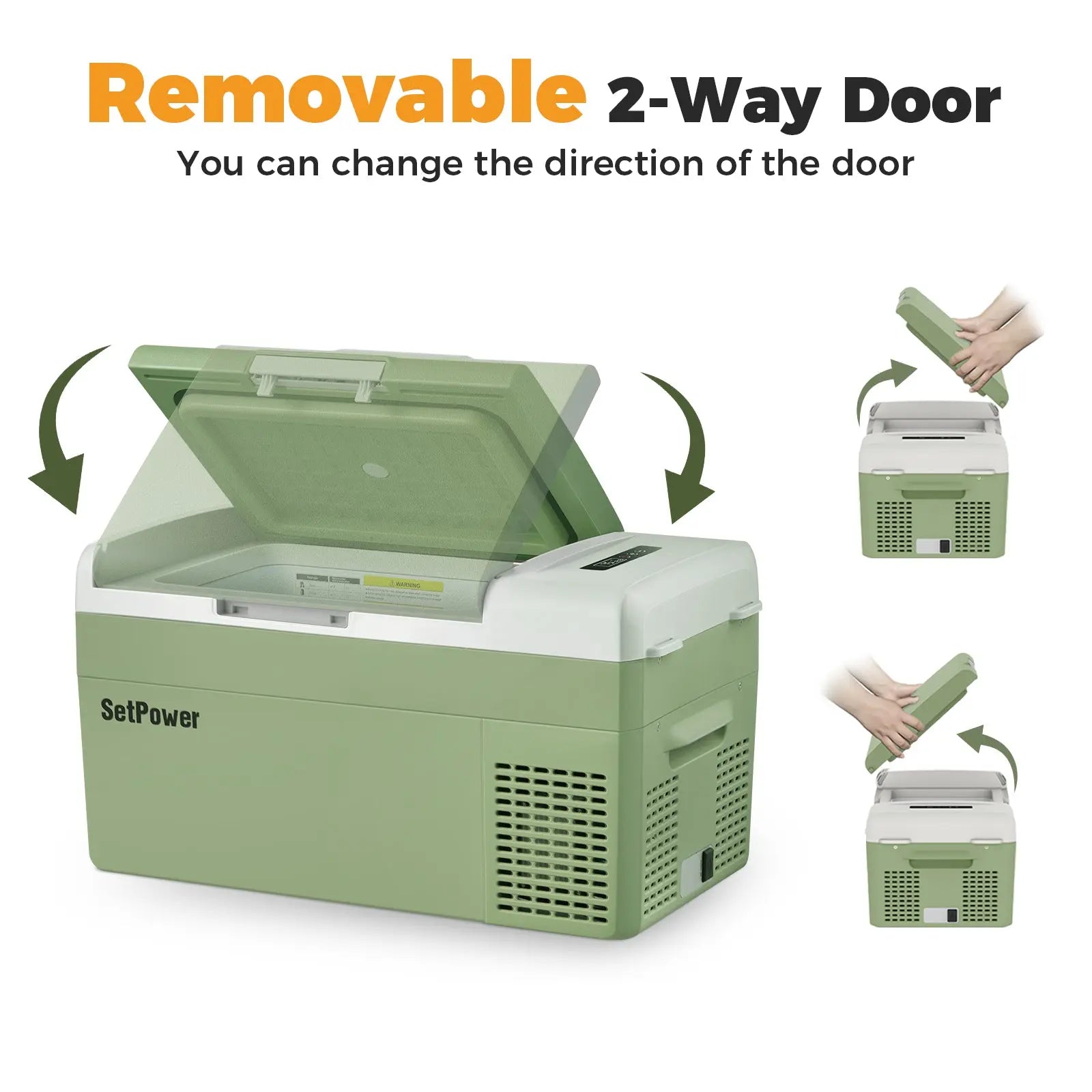 Small 12V Fridge Freezer Plug in Car Cooler Battery Powered Cooler | Setpower Fridge 21 Quart FC20 with Removable Lid