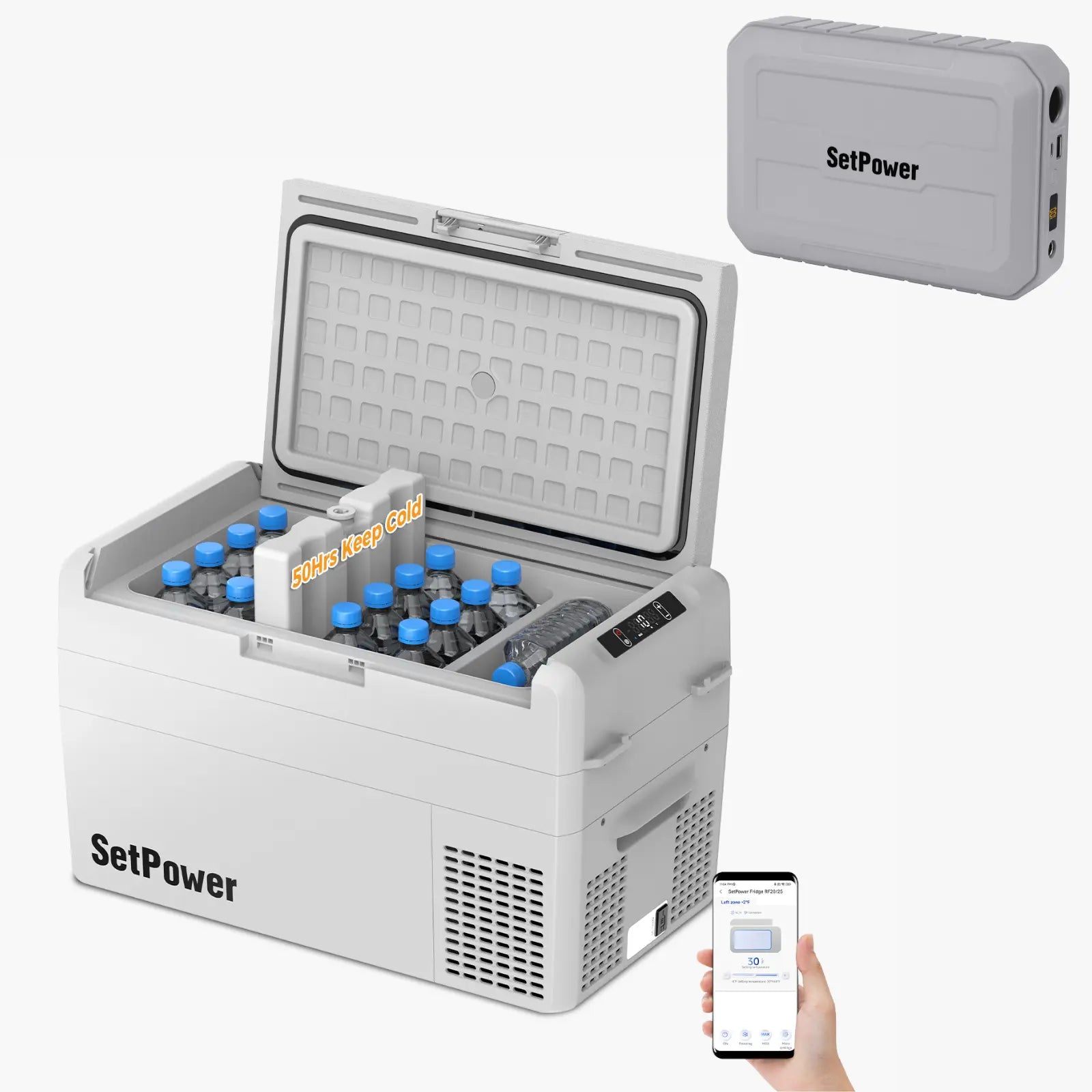 SetPower RF25 12V Car Cooler 27Qt Electric Fridge for Tesla Road Trips Setpower