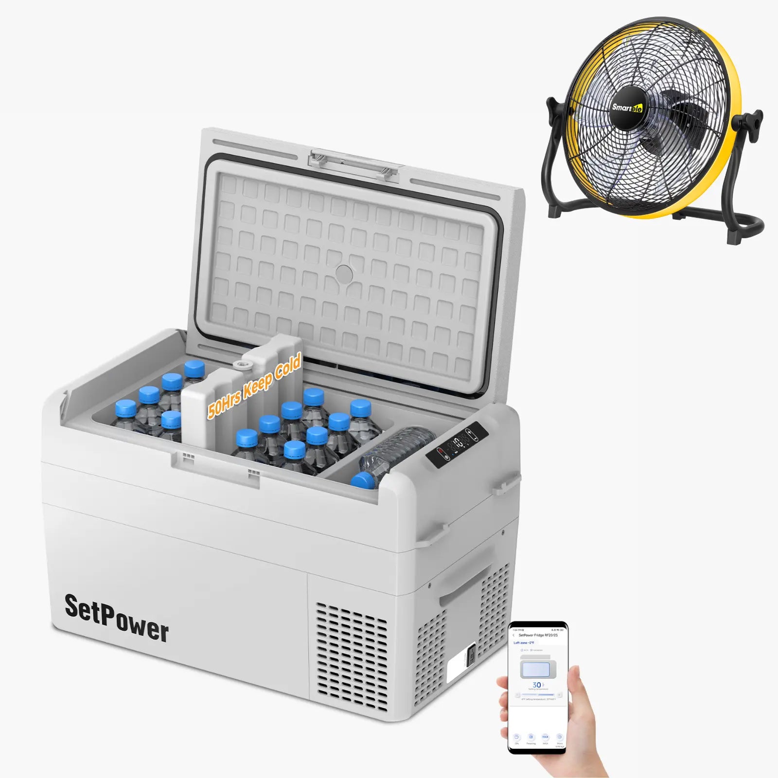 SetPower RF25 12V Car Cooler 27Qt Electric Fridge for Tesla Road Trips Setpower
