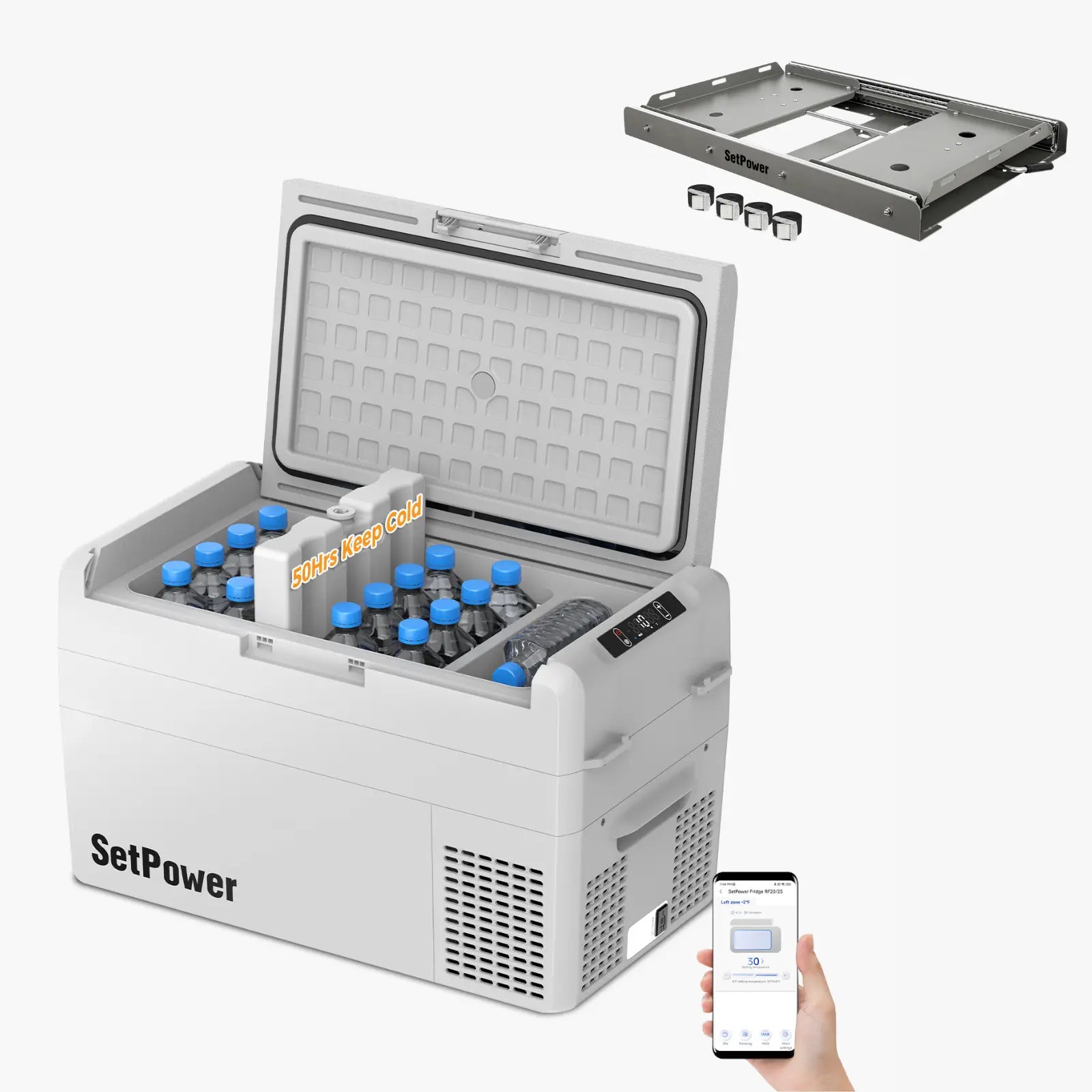 SetPower RF25 12V Car Cooler 27Qt Electric Fridge for Tesla Road Trips Setpower