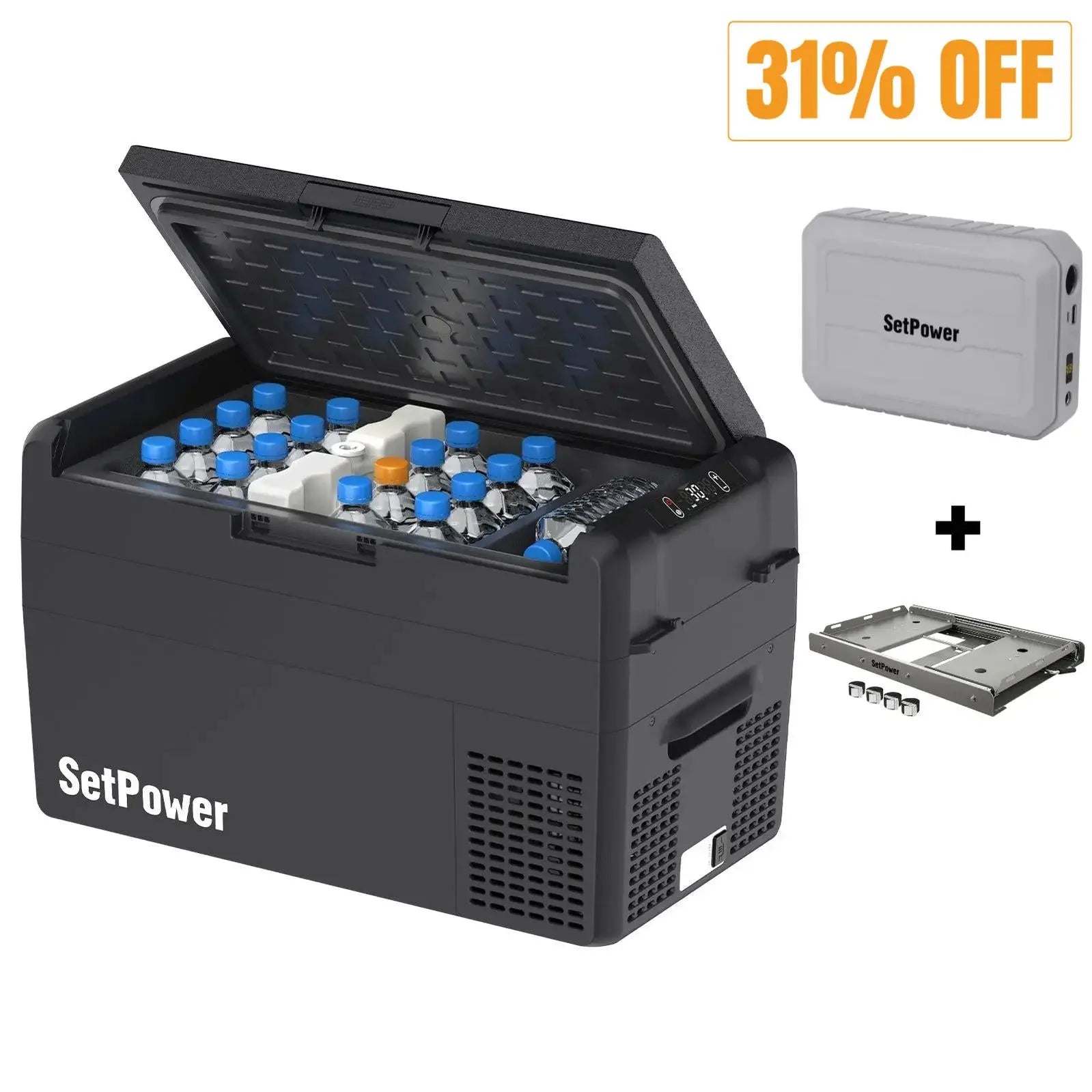 Setpower RF25 Electric Cooler 12V Fridge Freezers with Cover Slide Setpower