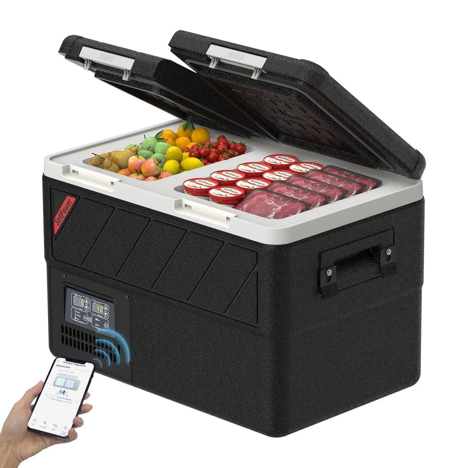 Car Refrigerator Car Cooler 12 Volt Fridge Freezer Portable Freezer | App Control | Setpower