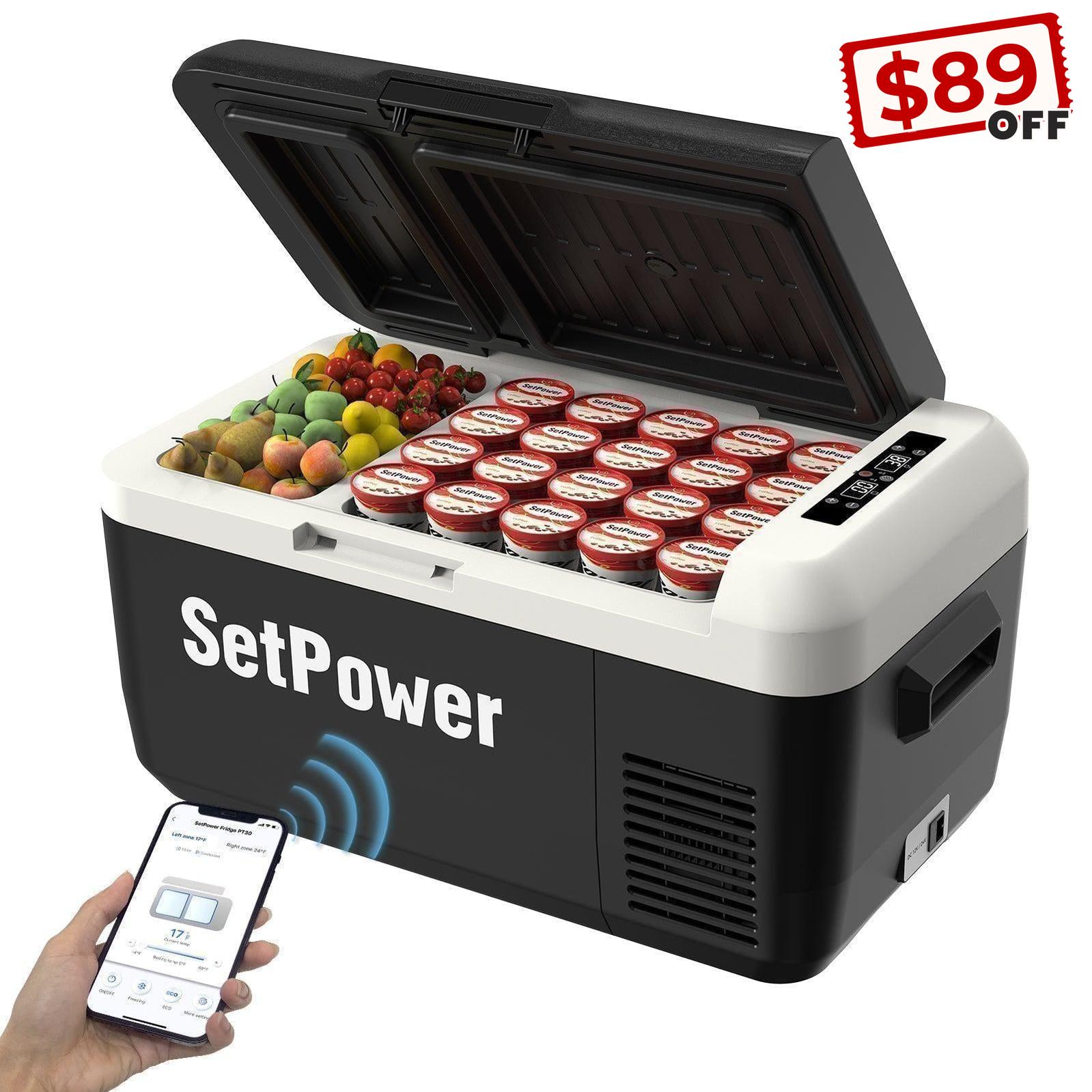 Setpower PT30 32Qt Car Fridge 12V Refrigerator Freezer Dual Zone Setpower
