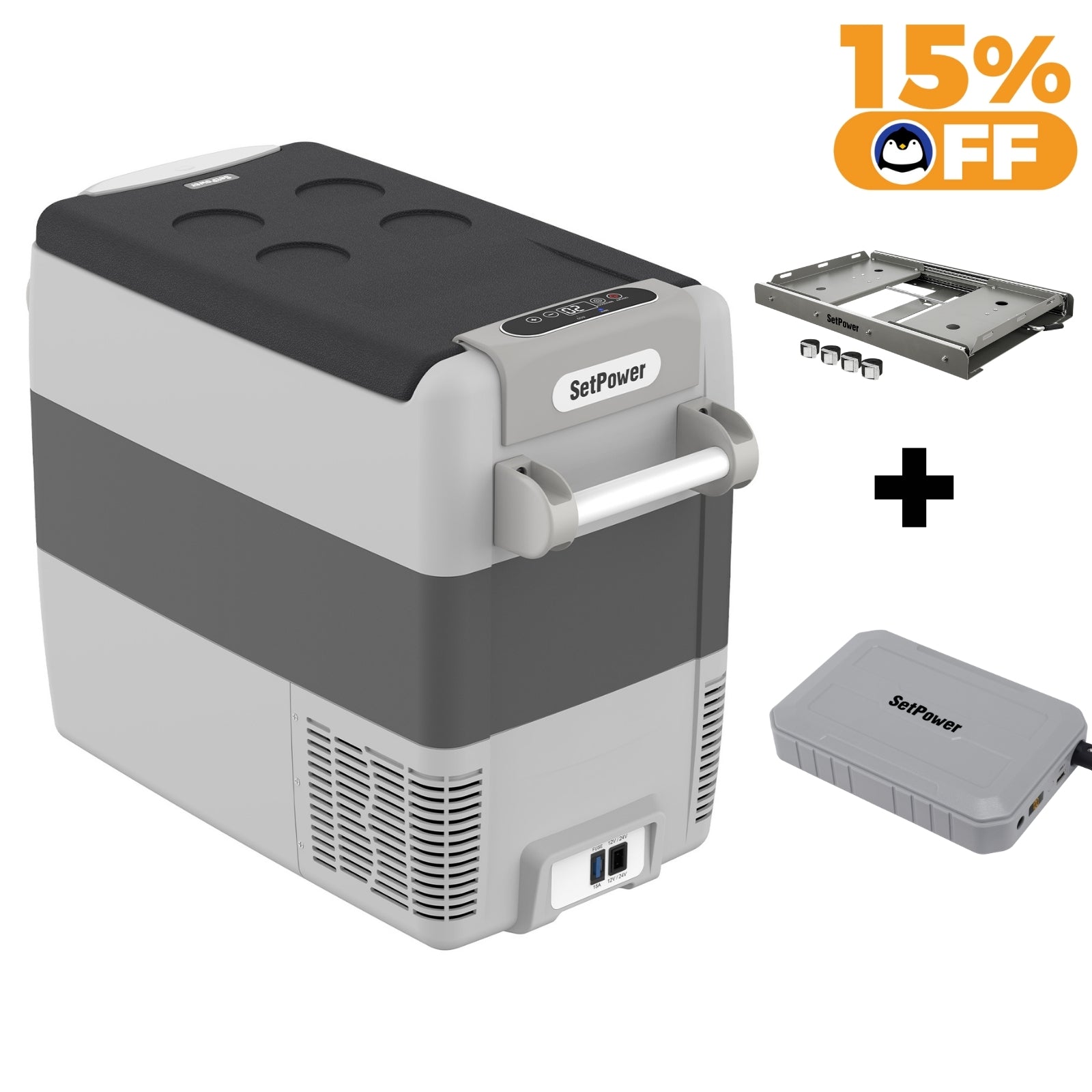 Setpower AJ50 12 Volt Cooler Car Cooler for Semi Heavy-Duty Truck 53Qt Setpower