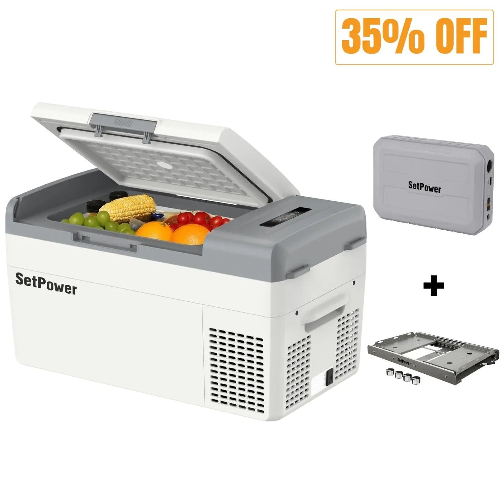 Setpower MC20 Electric Cooler for Car or Camping with Slider Battery Setpower