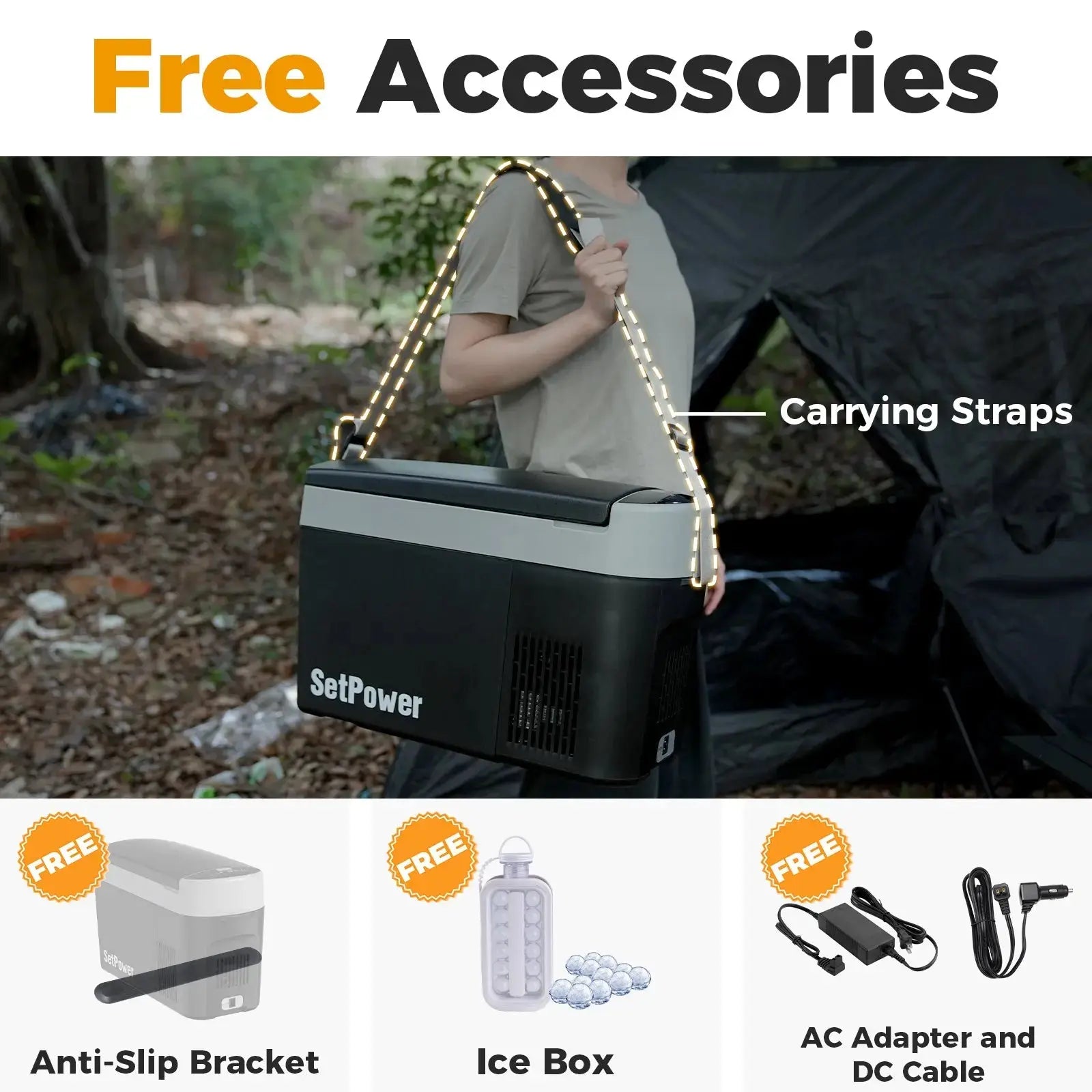 Setpower AB16 Armrest 12 volt Car Fridge Automotive Refrigerator 16Qt Setpower