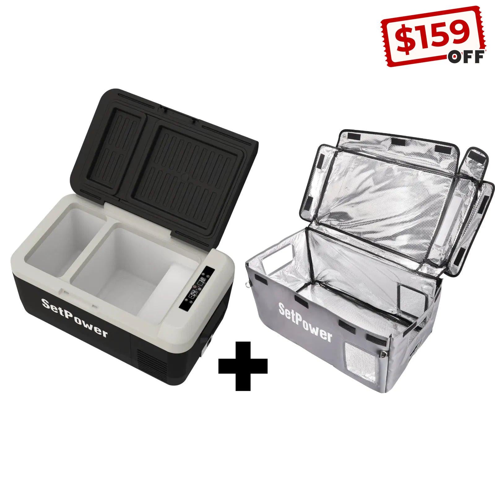 Setpower PT30 32Qt Car Fridge 12V Refrigerator Freezer Dual Zone Setpower