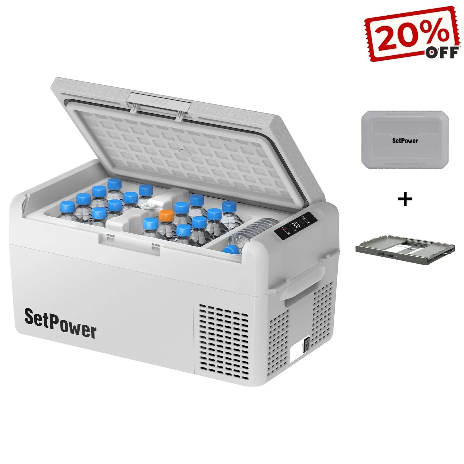 Setpower RF20 RF25 Electric Cooler 12 Volt Freezer with Slide Battery Setpower