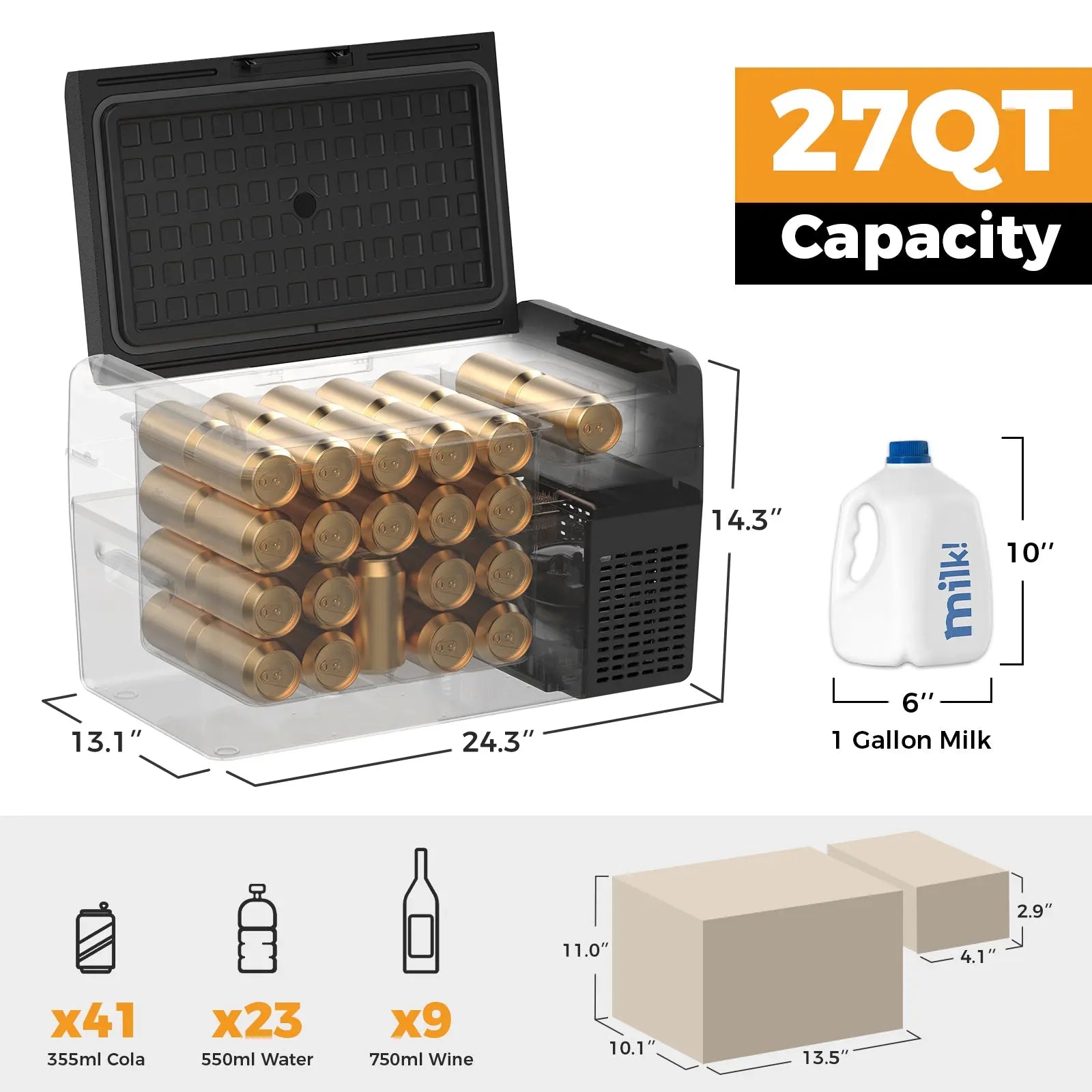 Setpower RF25 Electric Cooler 12V Fridge Freezers with Cover Slide Setpower
