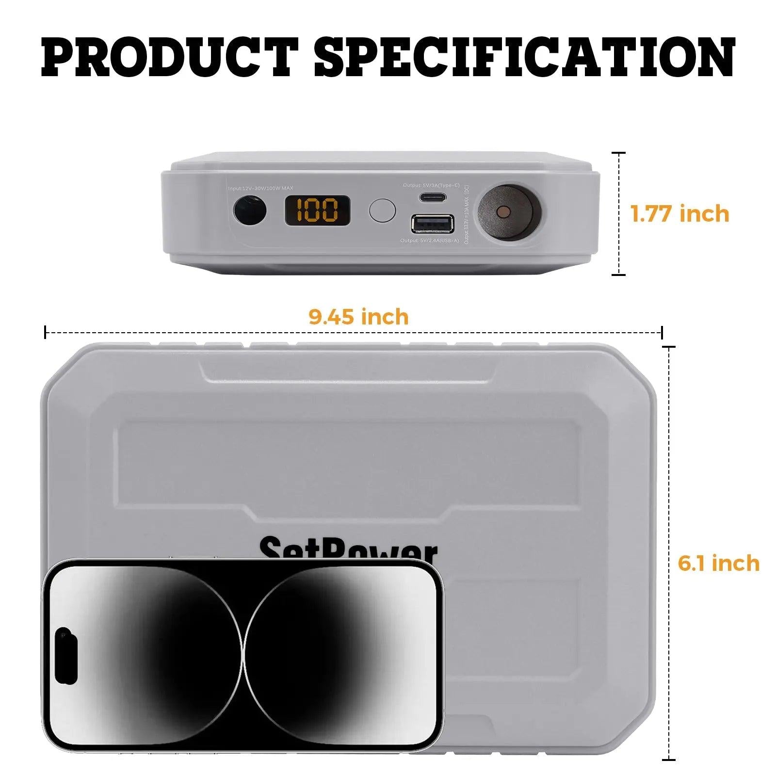 Setpower PG216Wh Portable Power Station Power Bank - Ship Out Sep 29 Setpower