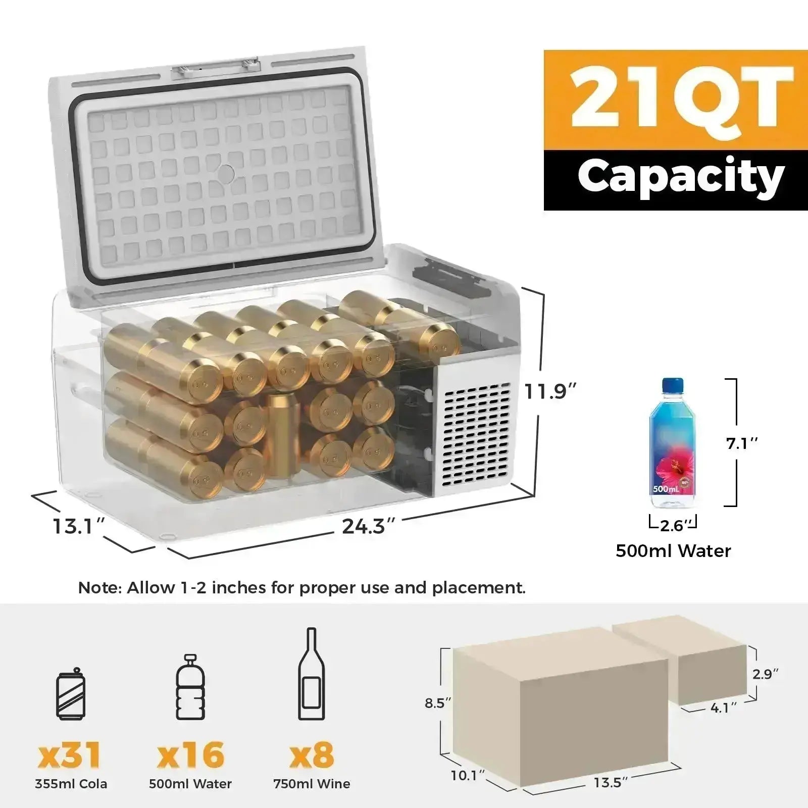 Setpower RF20 Electric Cooler 12 Volt Fridge Freezer for Tesla