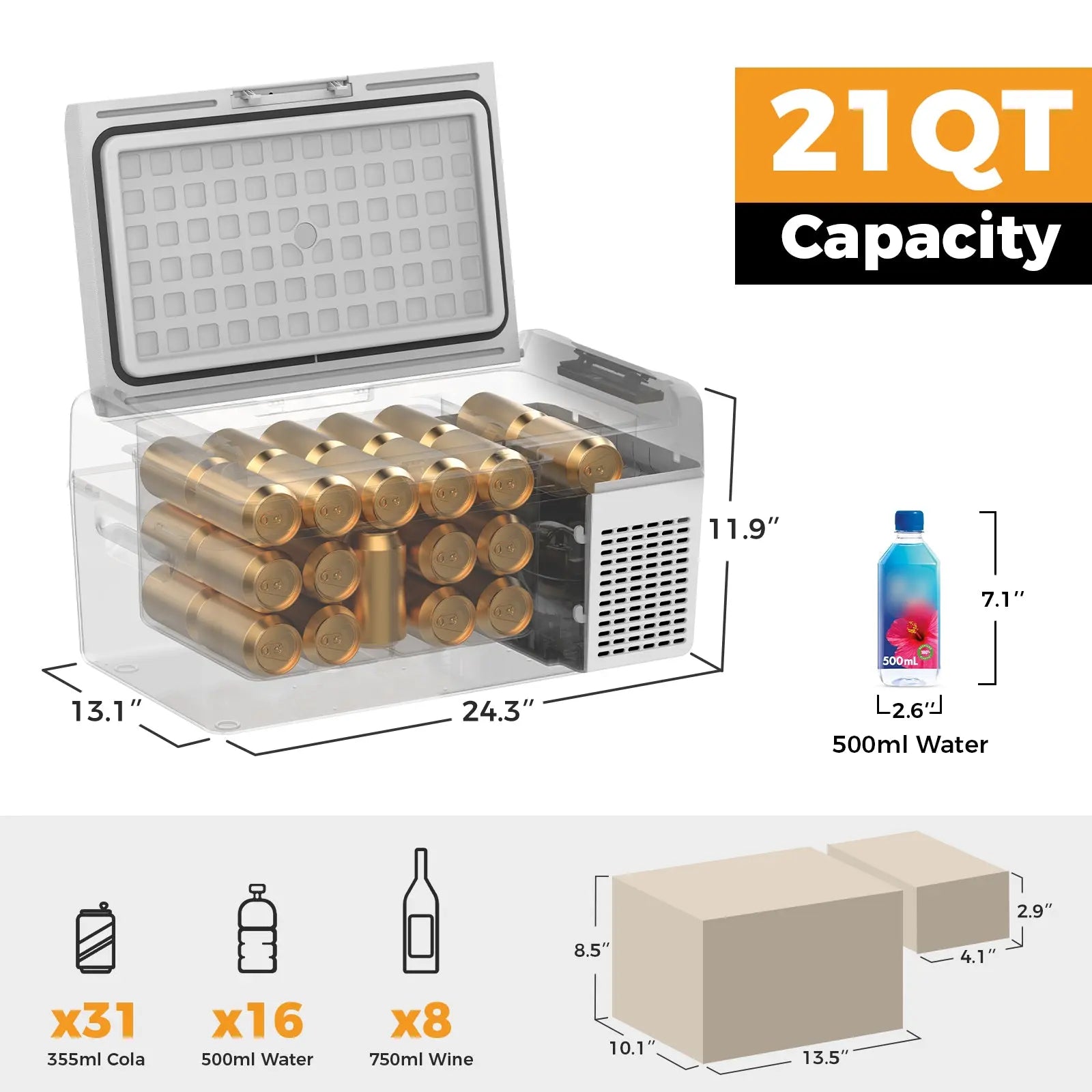 Setpower RF20 Electric Cooler 12 Volt Fridge Freezer Bundle for Tesla Setpower