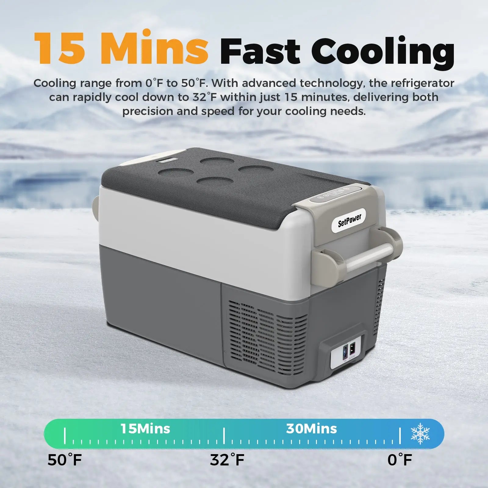 Setpower AJ30 12 Volt Cooler Car Cooler for Semi Heavy-Duty Truck with Battery Setpower