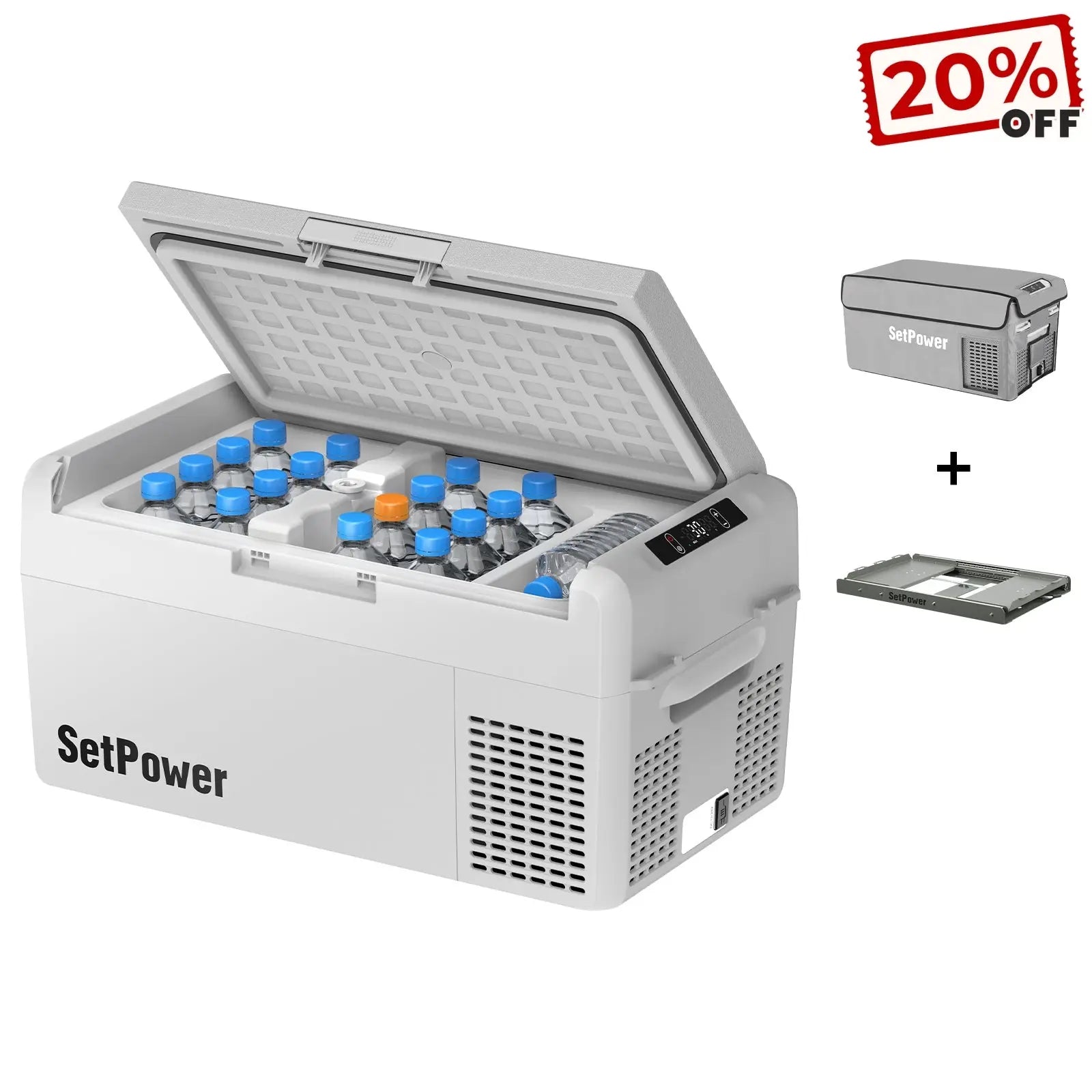 Setpower RF20 RF25 Electric Cooler 12V Fridge Freezer with Slide Cover Setpower