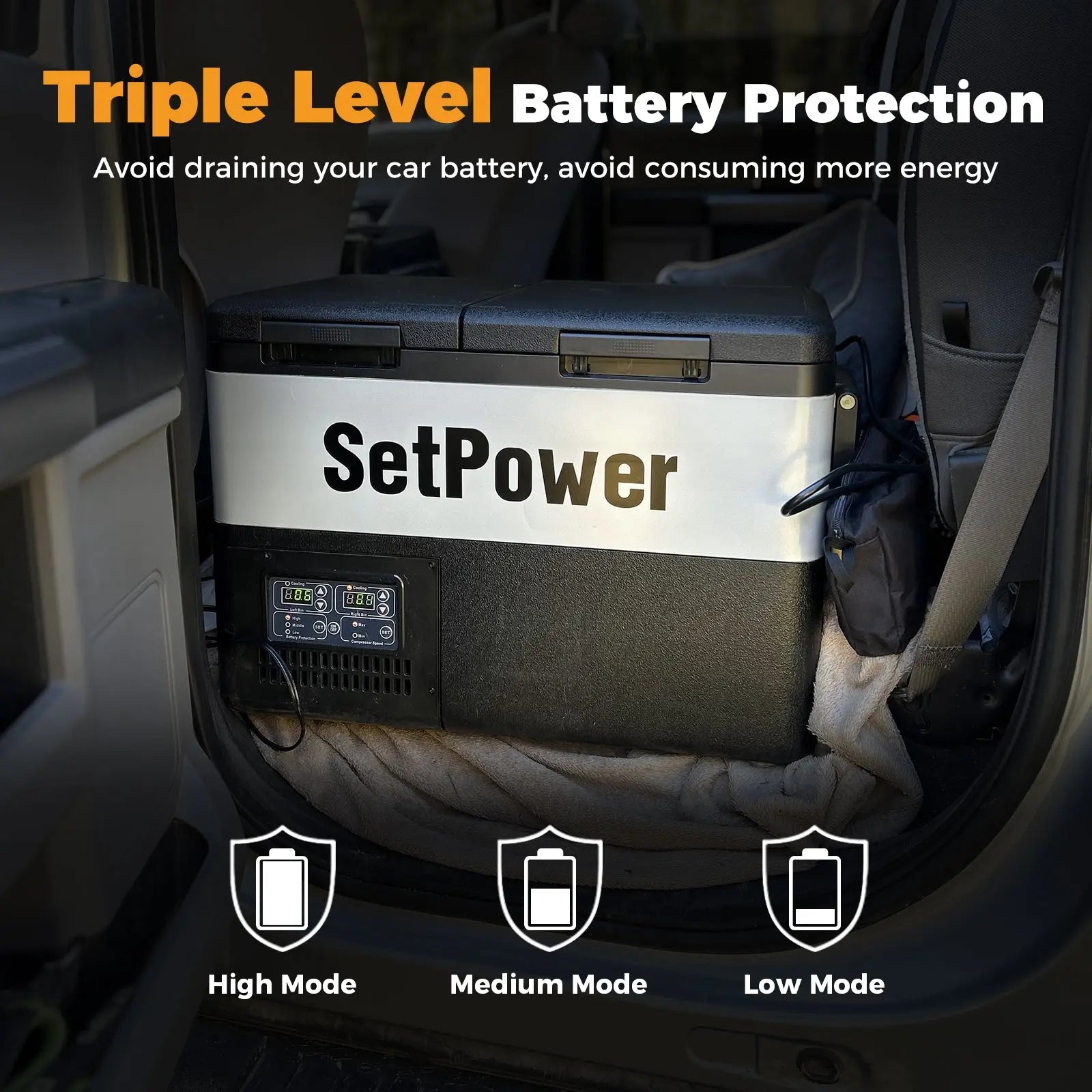 Setpower PT35 45 55 12Volt Fridge Freezer Car Refrigerator With Slider Setpower