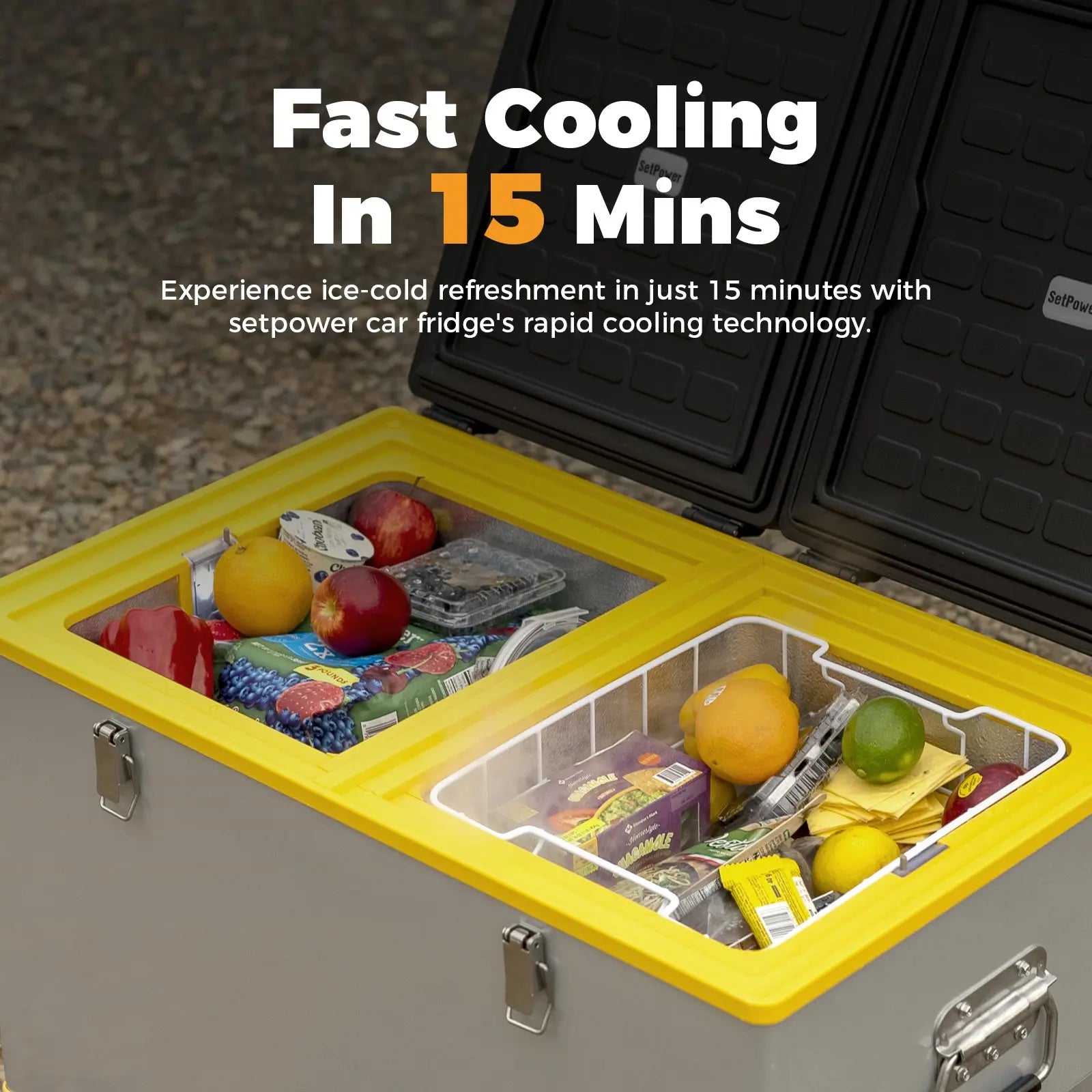 SetPower RV65D 12 Volt Electric Refrigerator 68.6Qt Ice Cooler For Truck RV Setpower