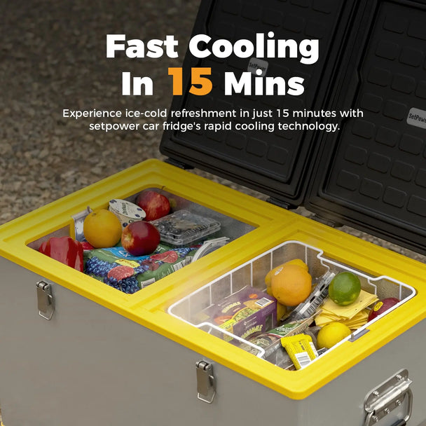 SetPower RV65D 12 Volt Electric Refrigerator 68.6Qt Ice Cooler For Truck RV Setpower