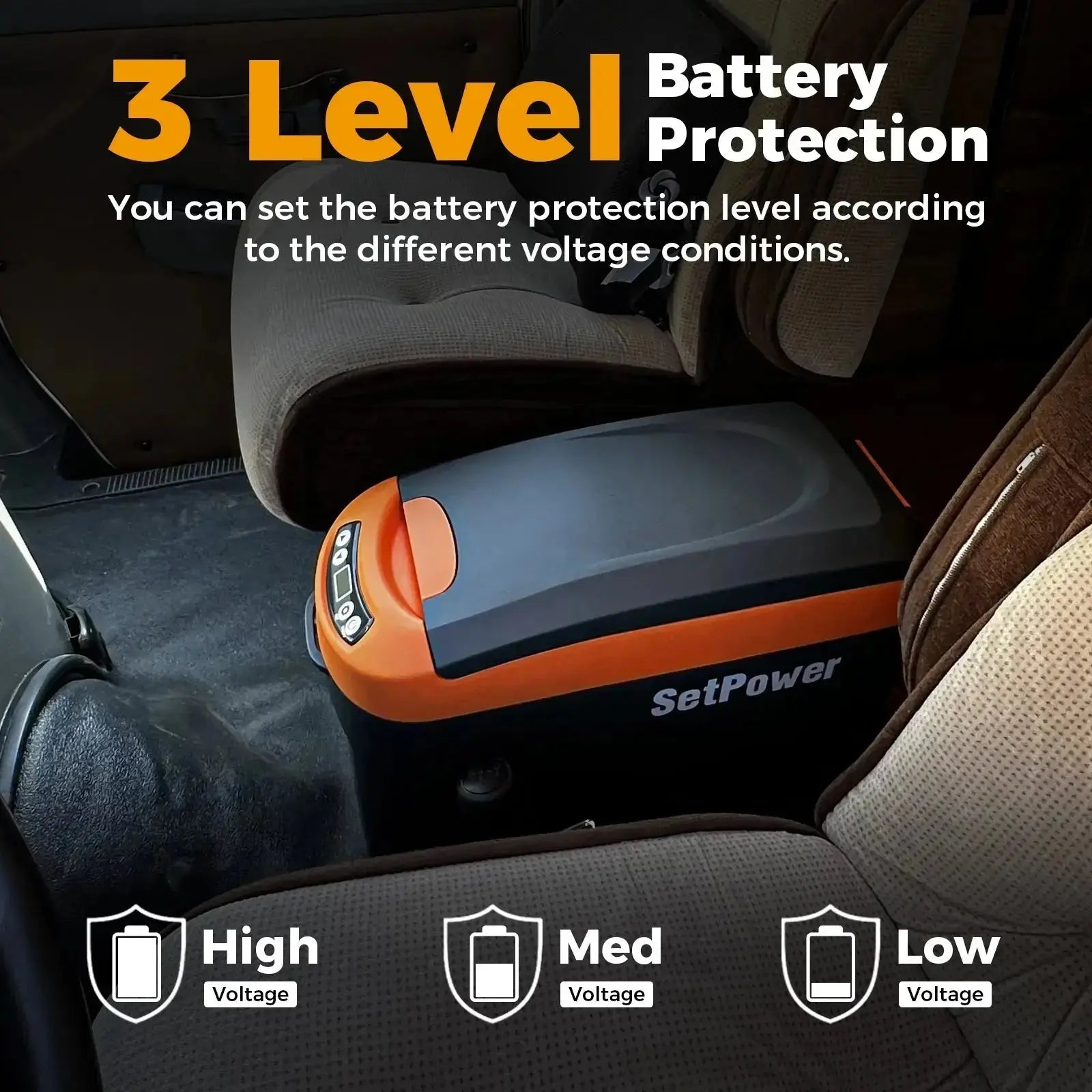 Setpower AB15 12V Car Fridge Automotive Refrigerator 16Qt with Battery Setpower