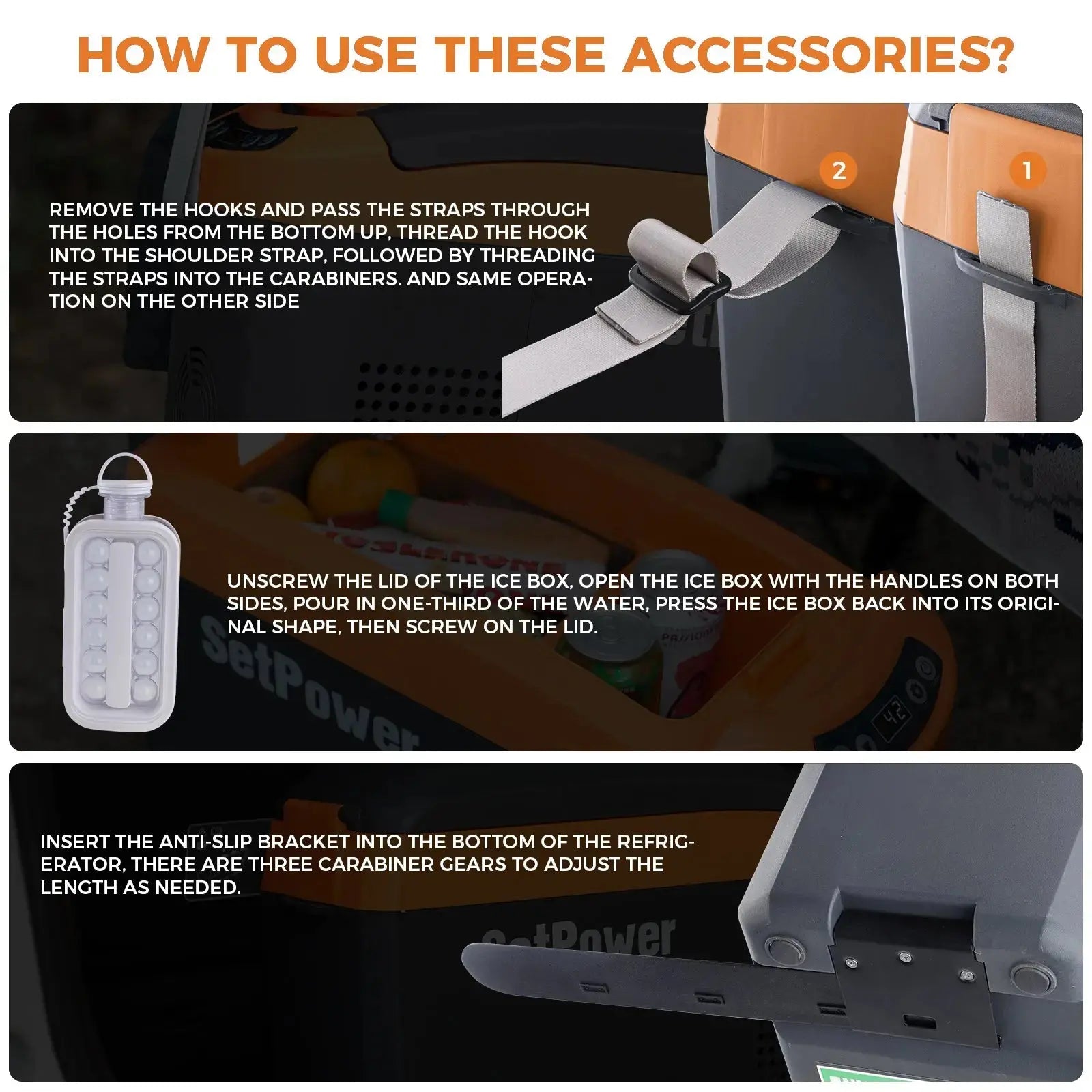 Setpower AB15 12V Car Fridge Automotive Refrigerator 16Qt with Battery Setpower