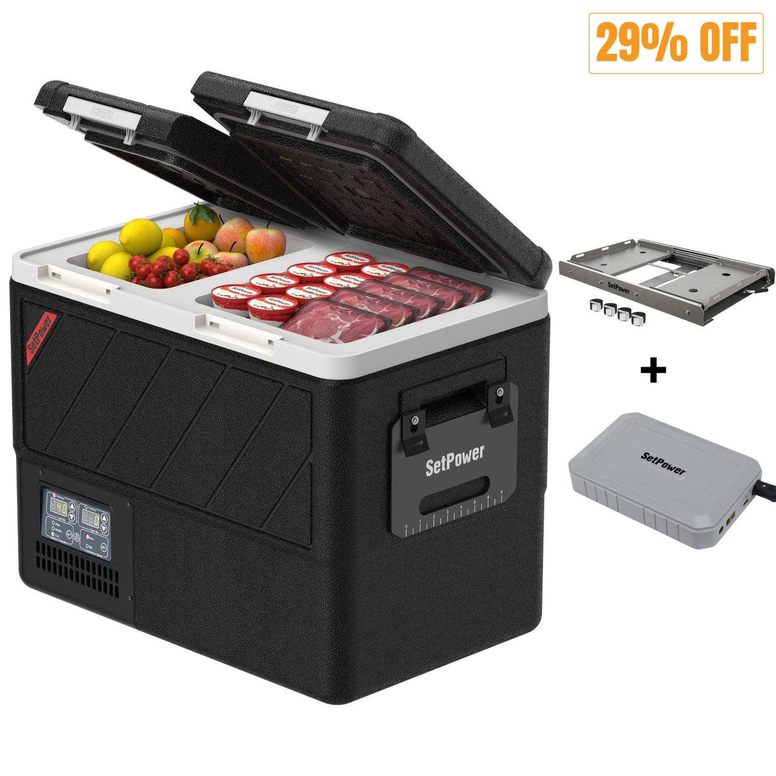 Setpower DT35 45 55 Car Refrigerator 12 Volt Freezer With Slide Battery