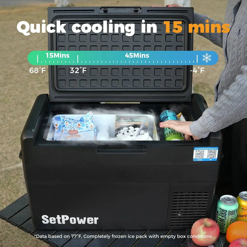 RF25 Electric Cooler 12 Volt Freezer Car Refrigerator 27Qt - – Setpower ...