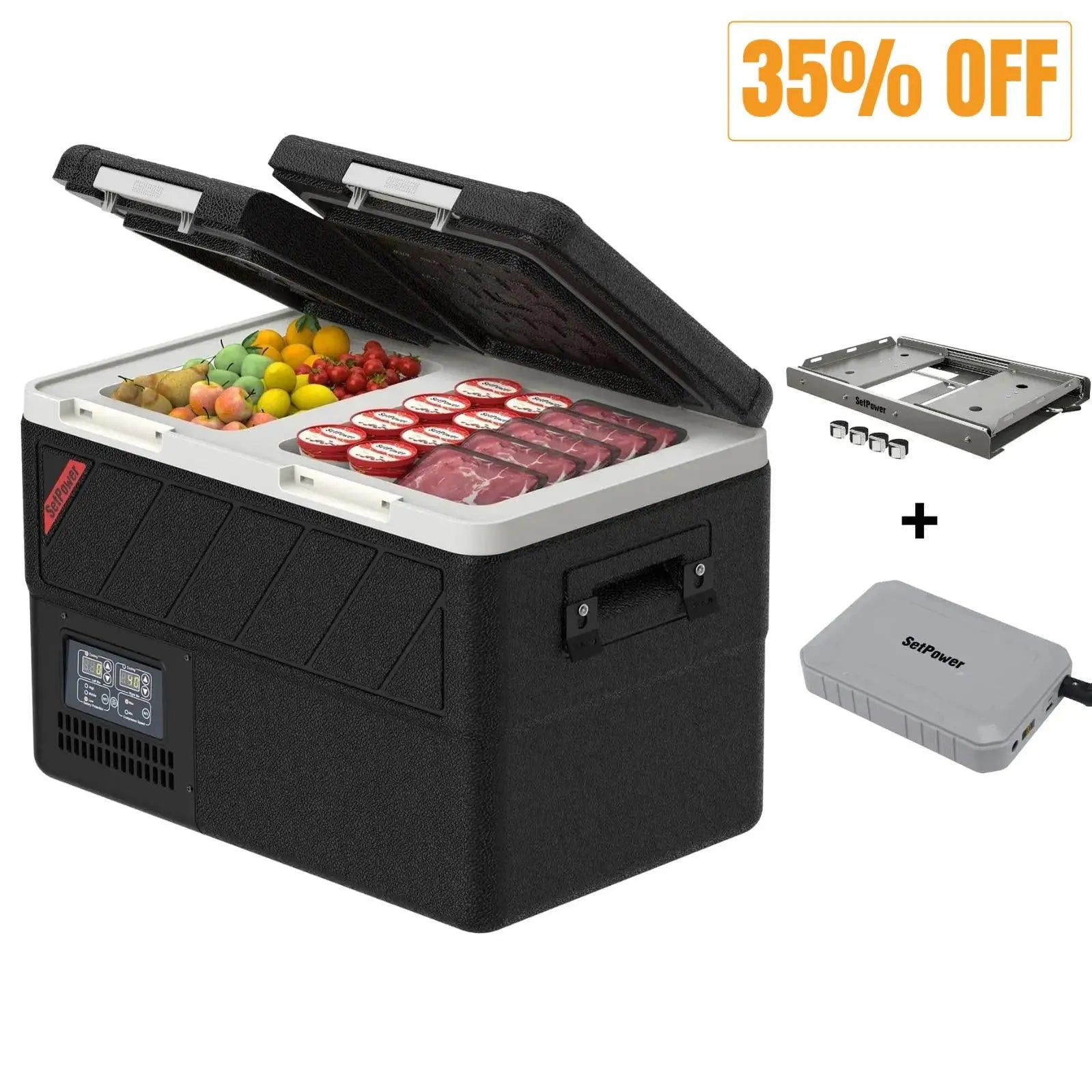 Setpower DT55 Car Refrigerator 12 Volt Freezer With Slide Battery