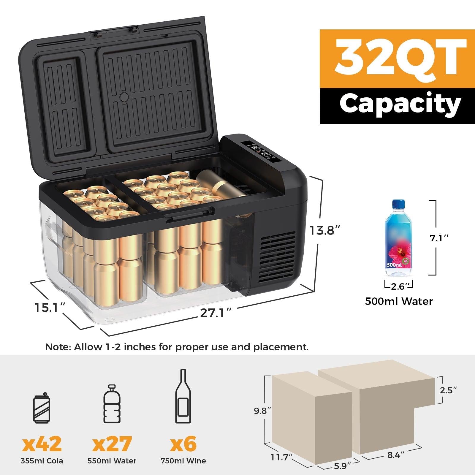 Setpower RF30 Electric Cooler 12V Freezer for Vehicles 32Qt App Control Setpower