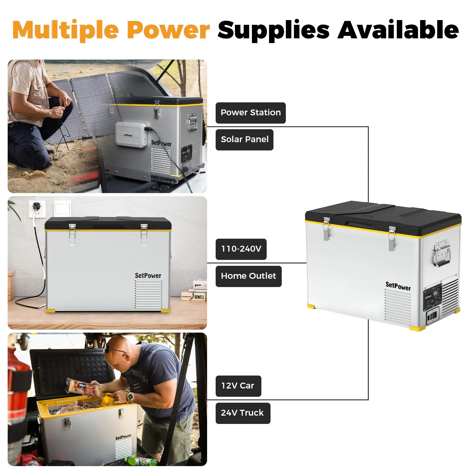 Setpower RV45S 12V Electric Refrigerator 47Qt Ice Cooler For Truck RV Setpower